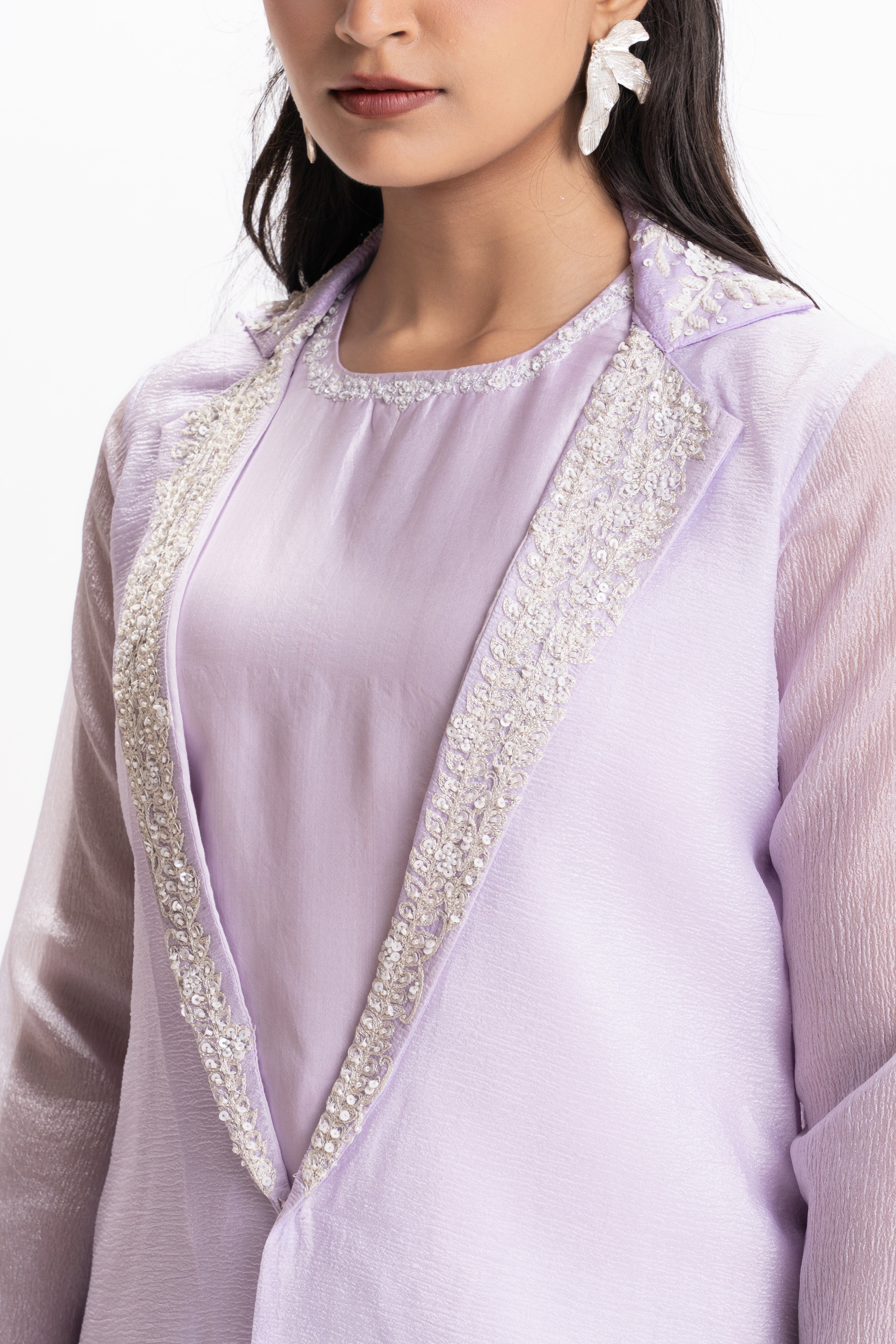 MOONFLOWER EMBROIDERED JACKET & TROUSER SET