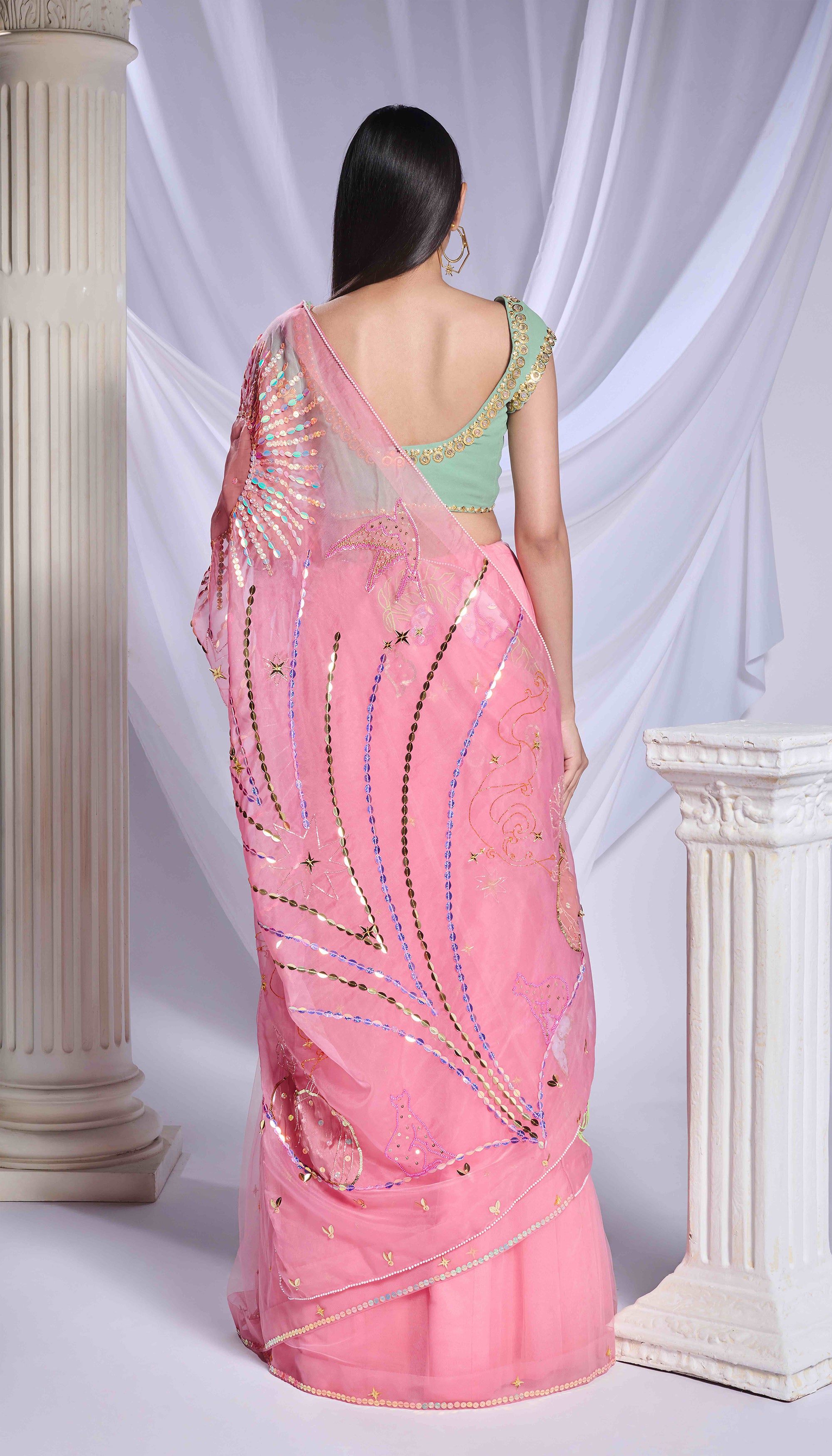 Rose Reverie saree set