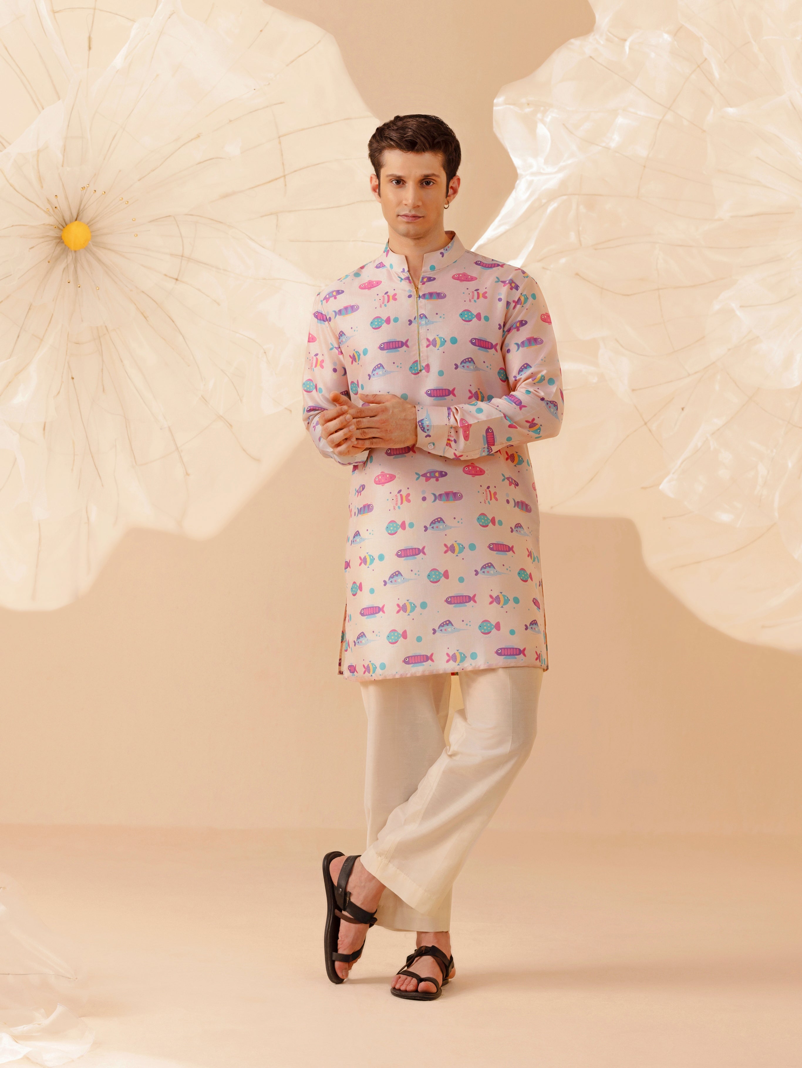 FISH FABLE SILK KURTA