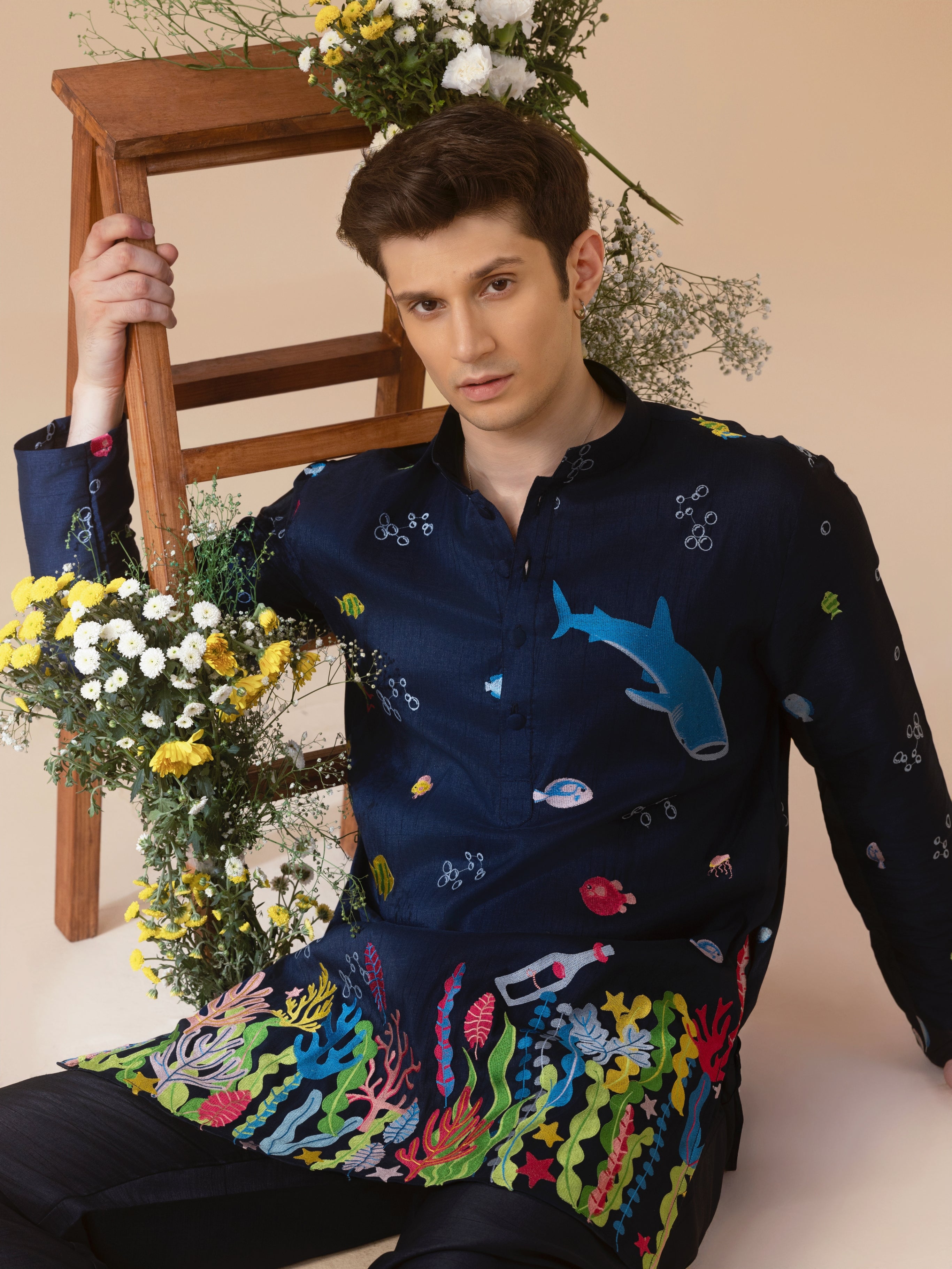 DARIYA SILK EMBROIDERY KURTA SET
