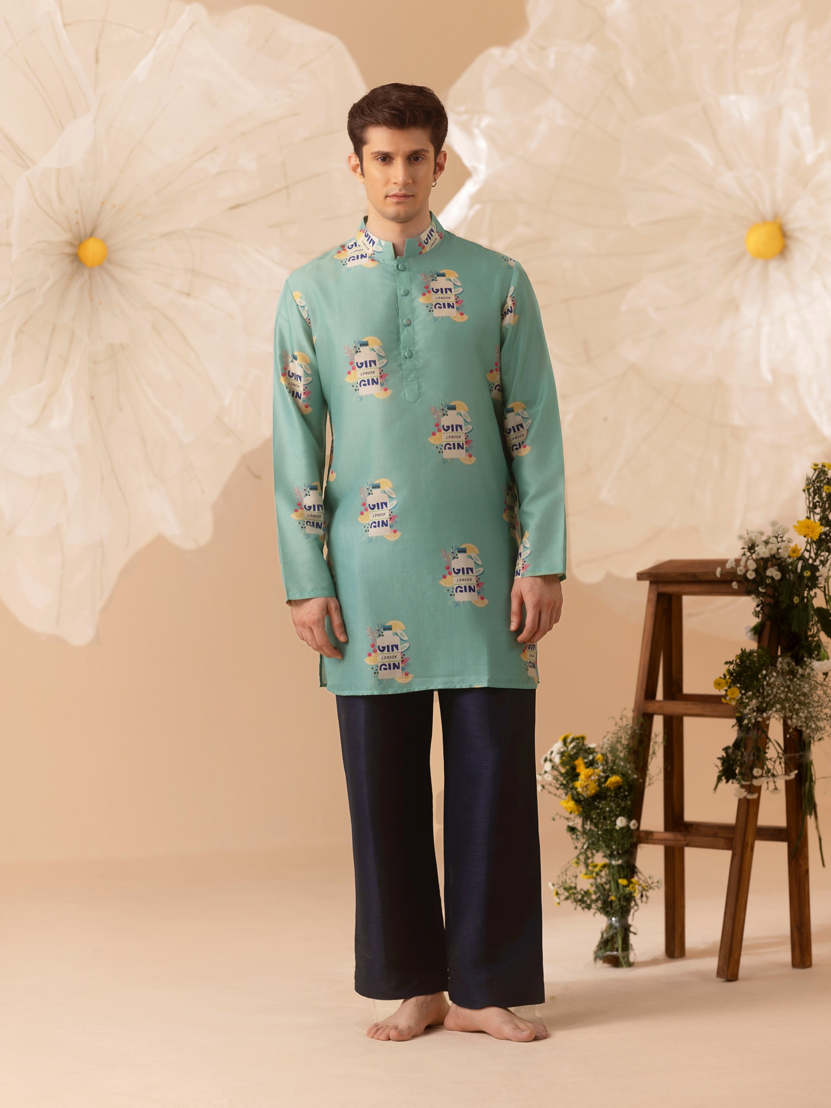 GIN THEME SILK KURTA