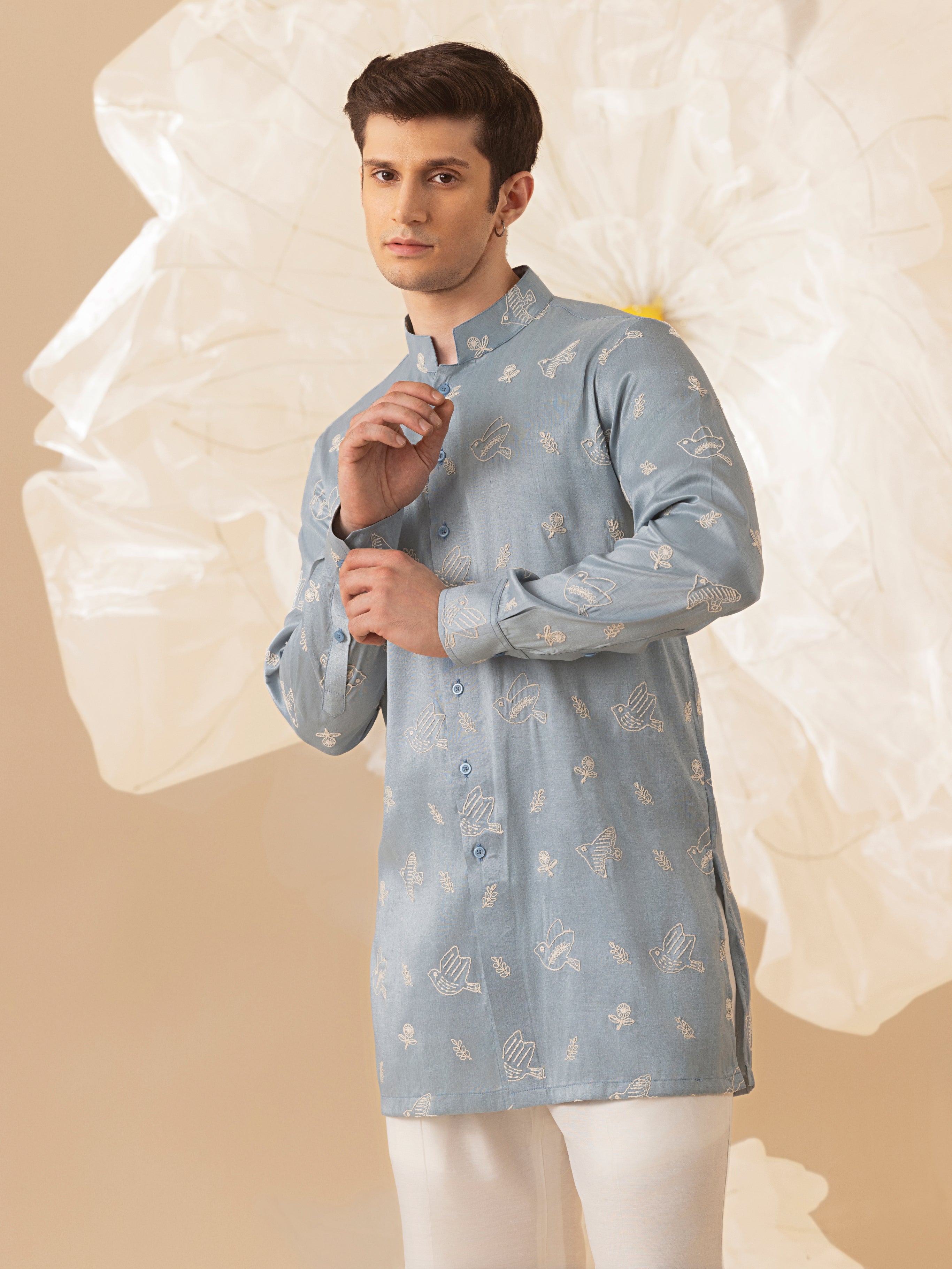 PARINDA SILK EMBROIDERY KURTA SET