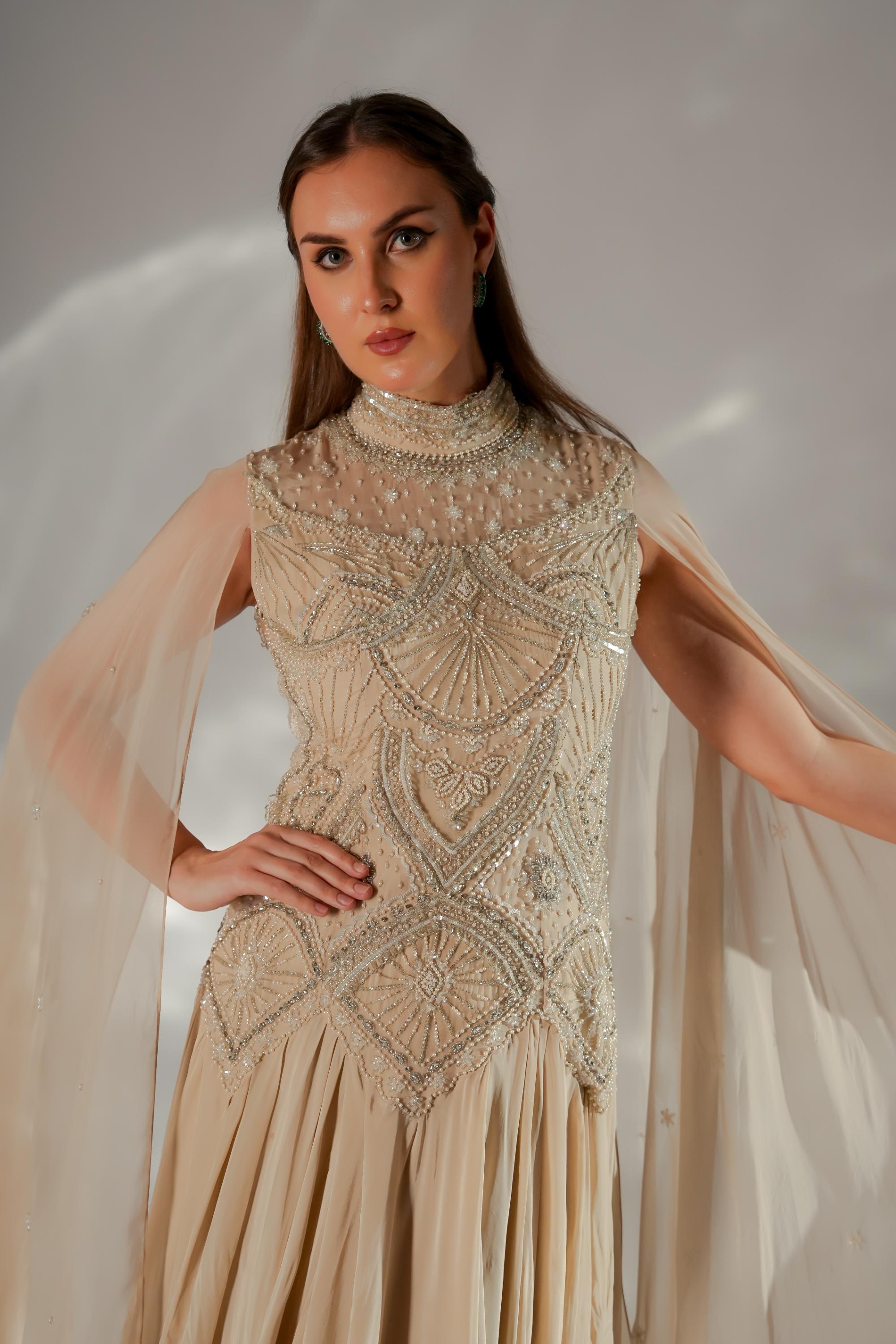 Celeste cape gown