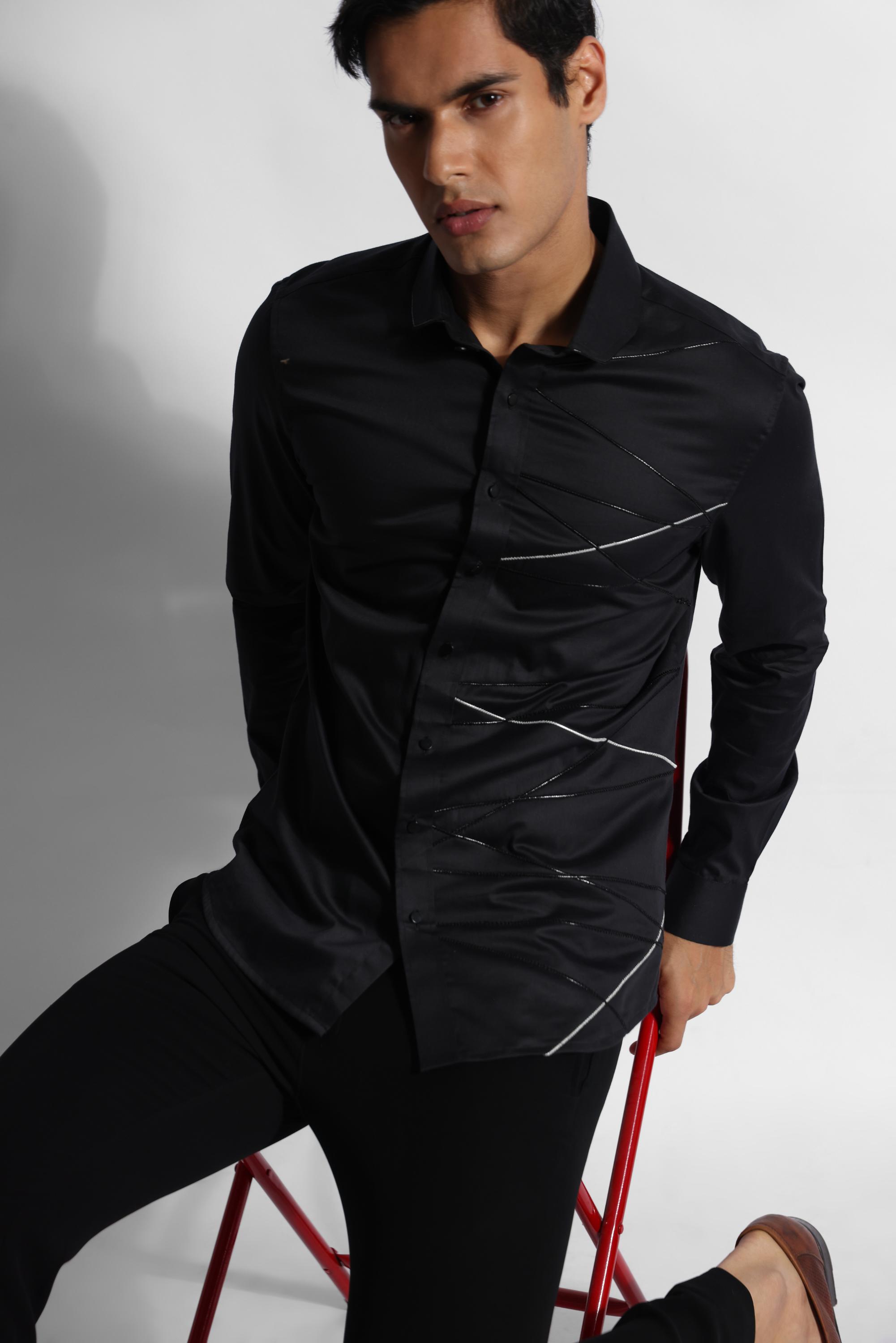 SHIRT - LEATHER CRISS CROSS