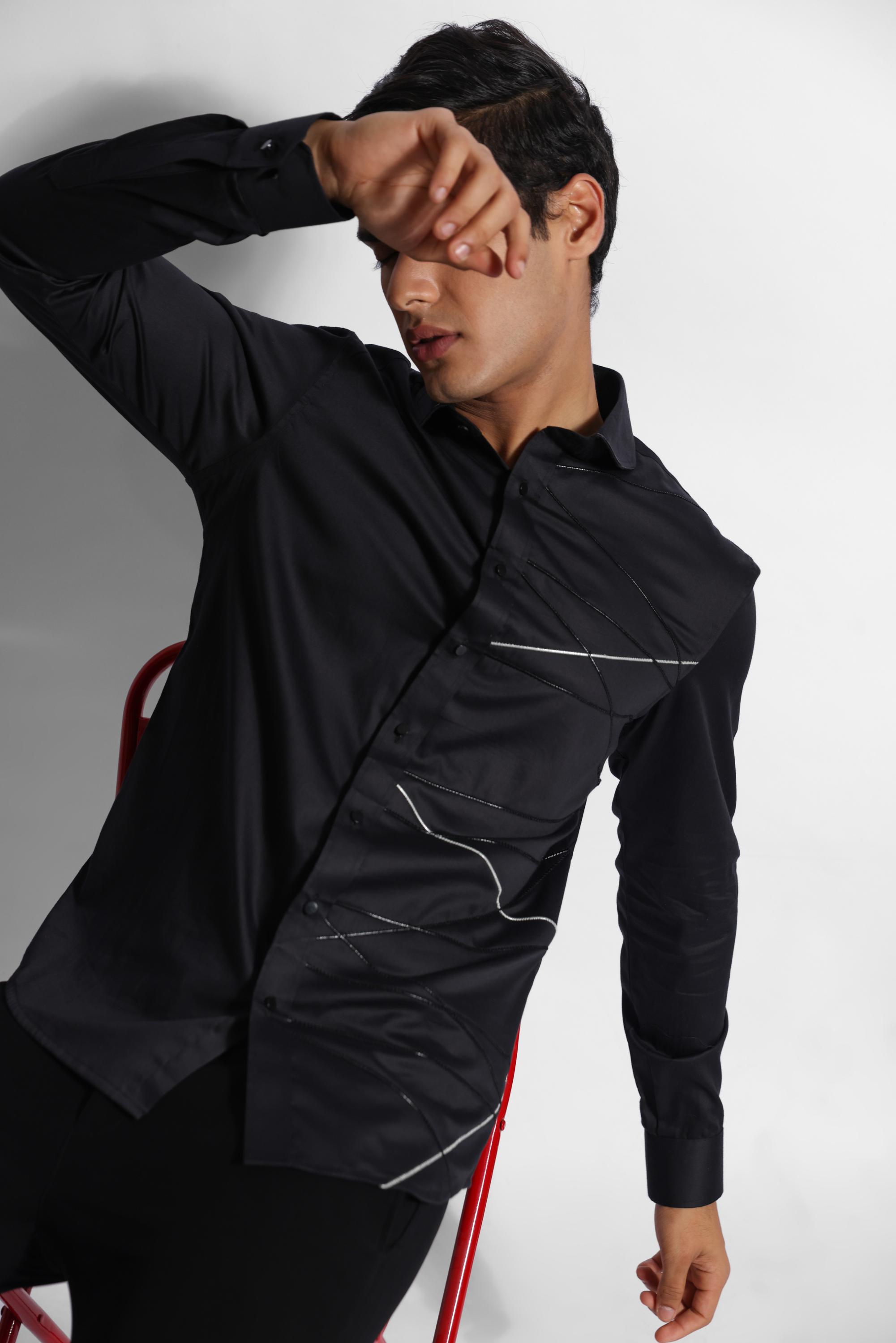 SHIRT - LEATHER CRISS CROSS