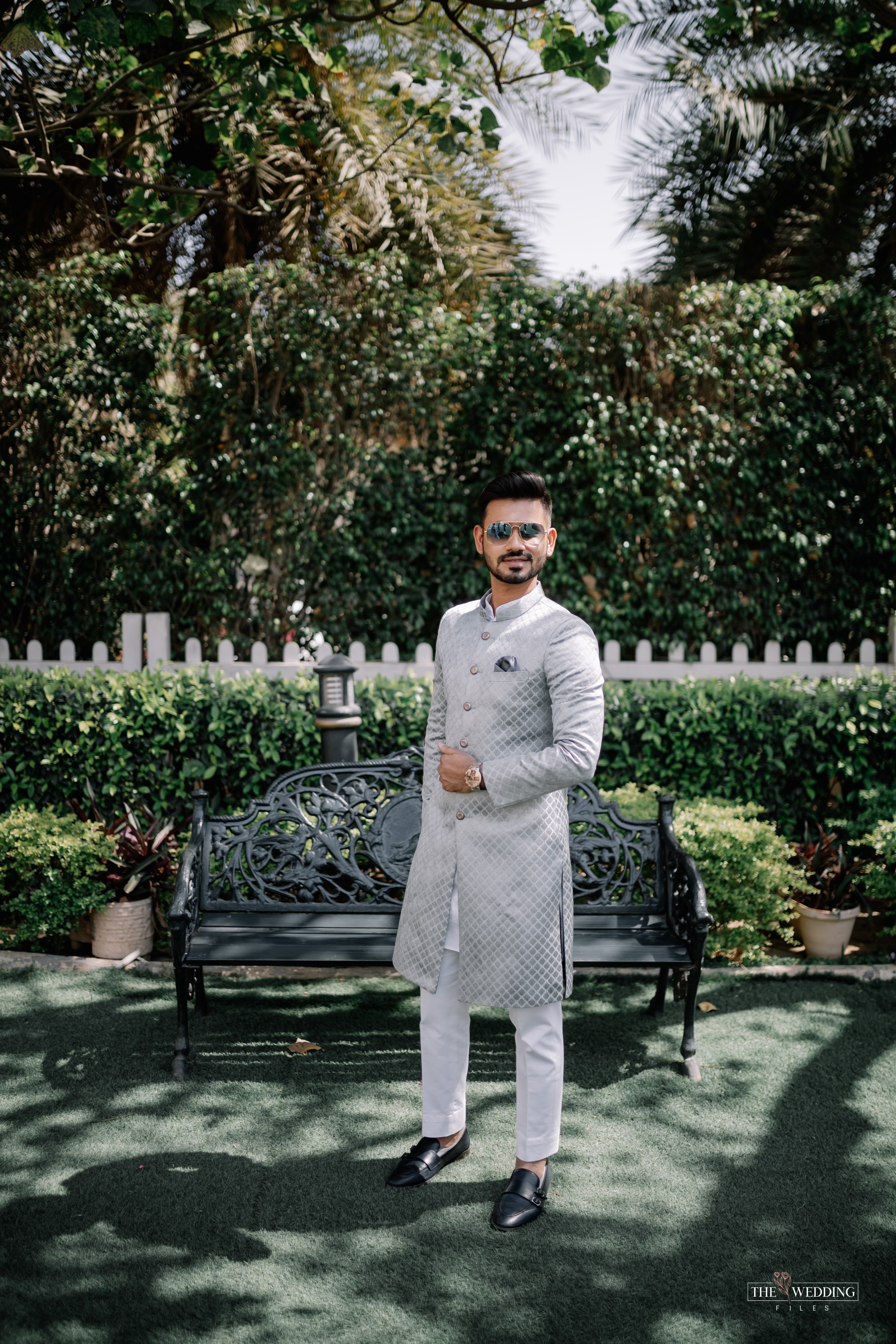 Arctic pattern sherwani