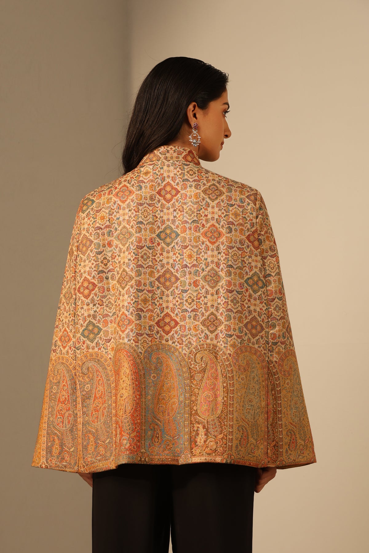 Riya Fine Wool Silk Cape