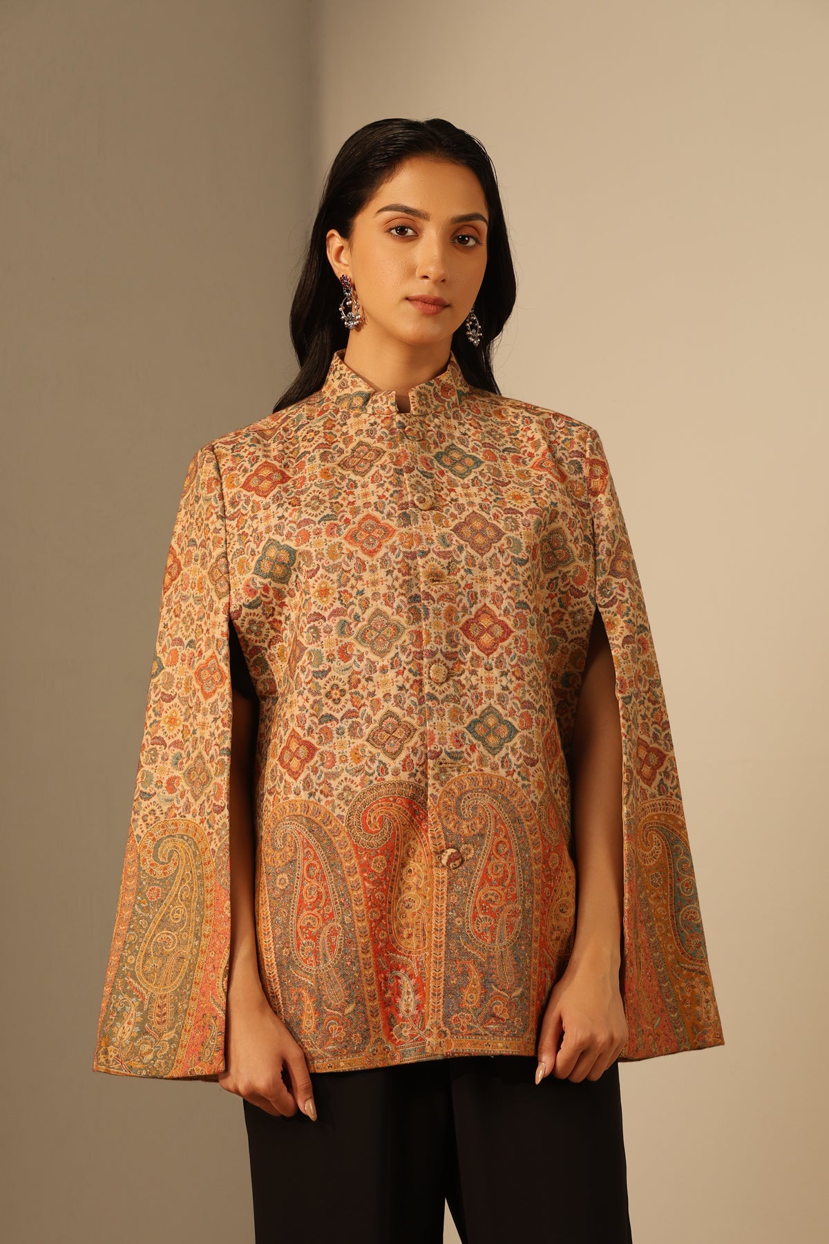 Riya Fine Wool Silk Cape