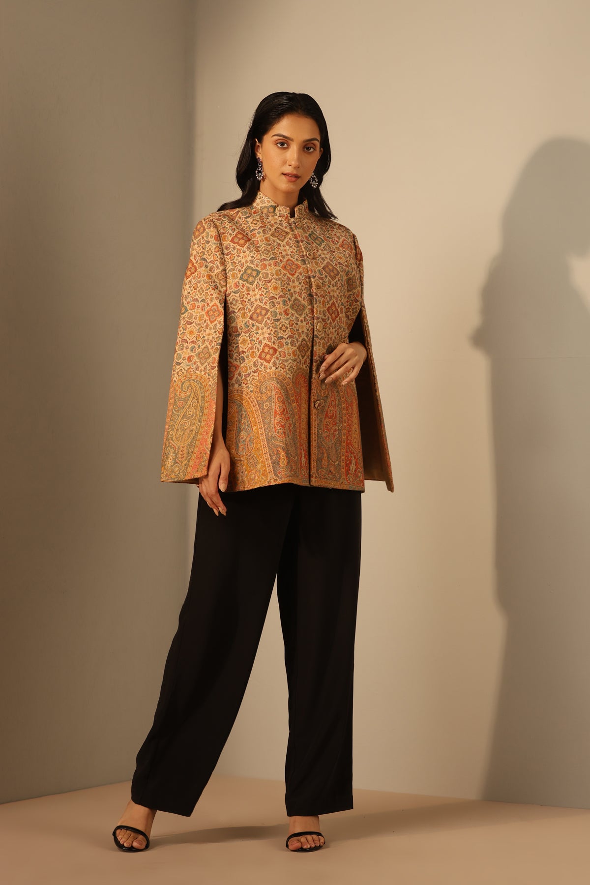 Riya Fine Wool Silk Cape