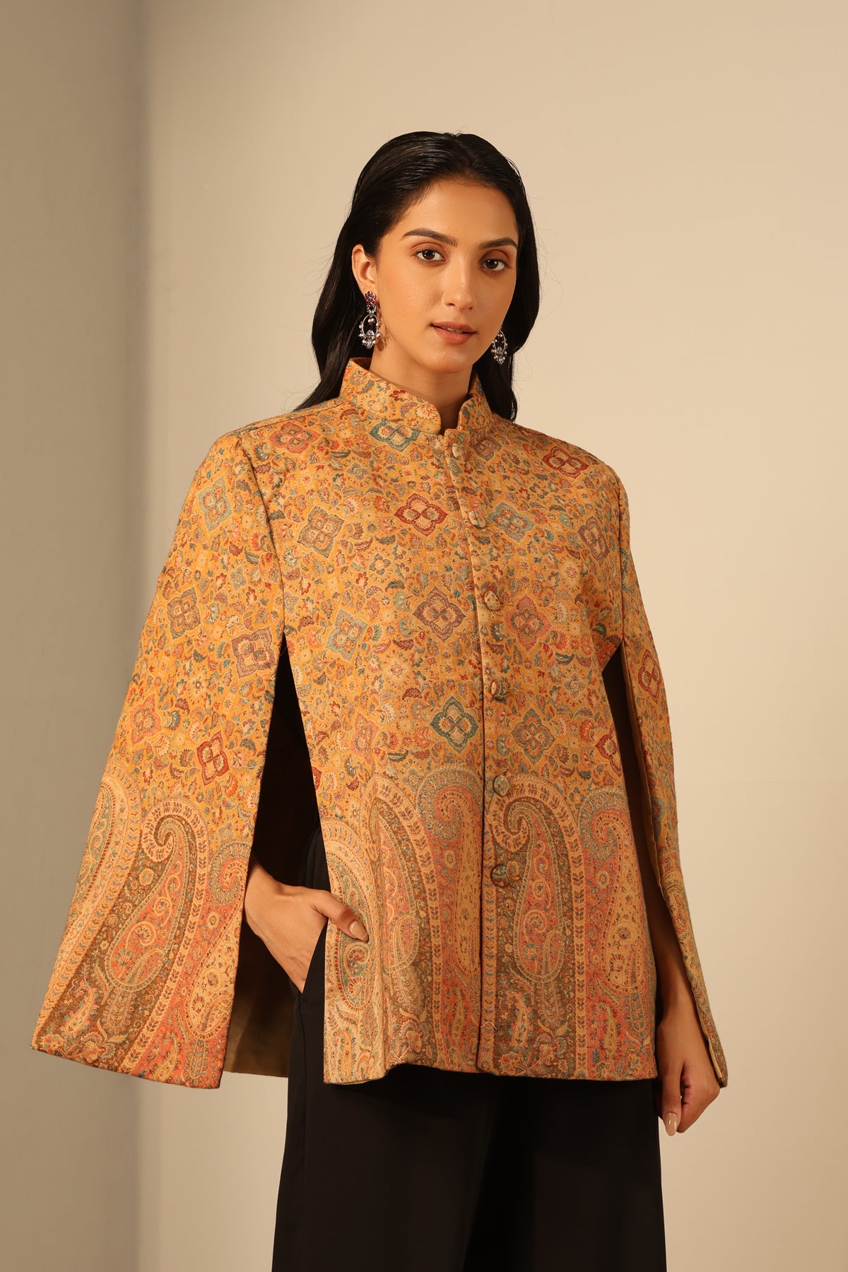 Anibha Fine Wool Silk Cape