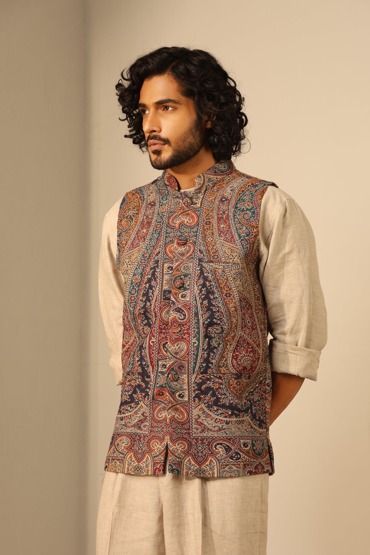 Arjun Fine Wool Silk Waist Coat