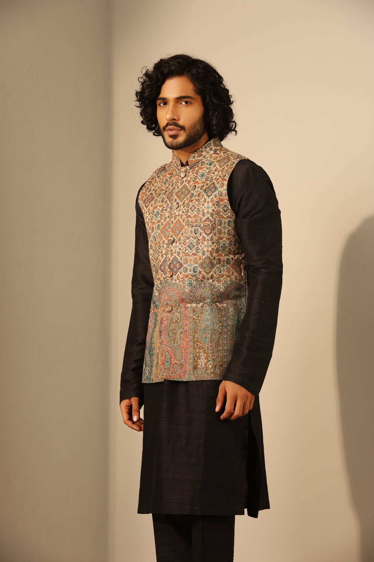 Viraj Fine Wool Silk Waist Coat