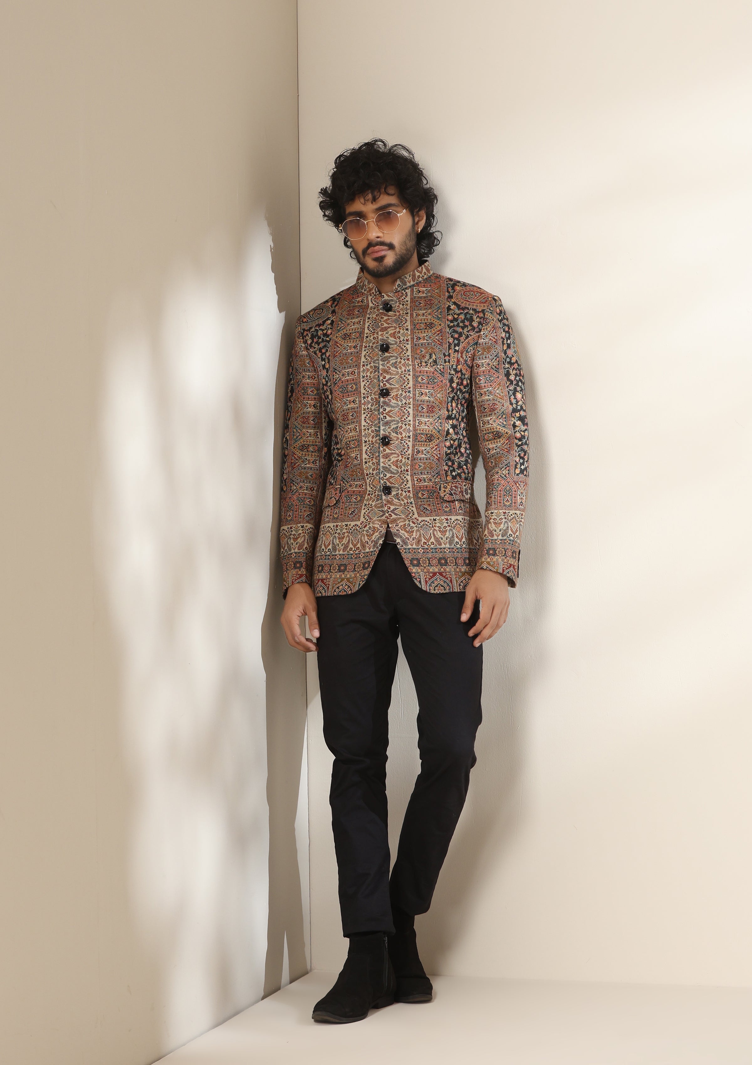 Regal Mosaic pashmina blend Jacket/Bandgala