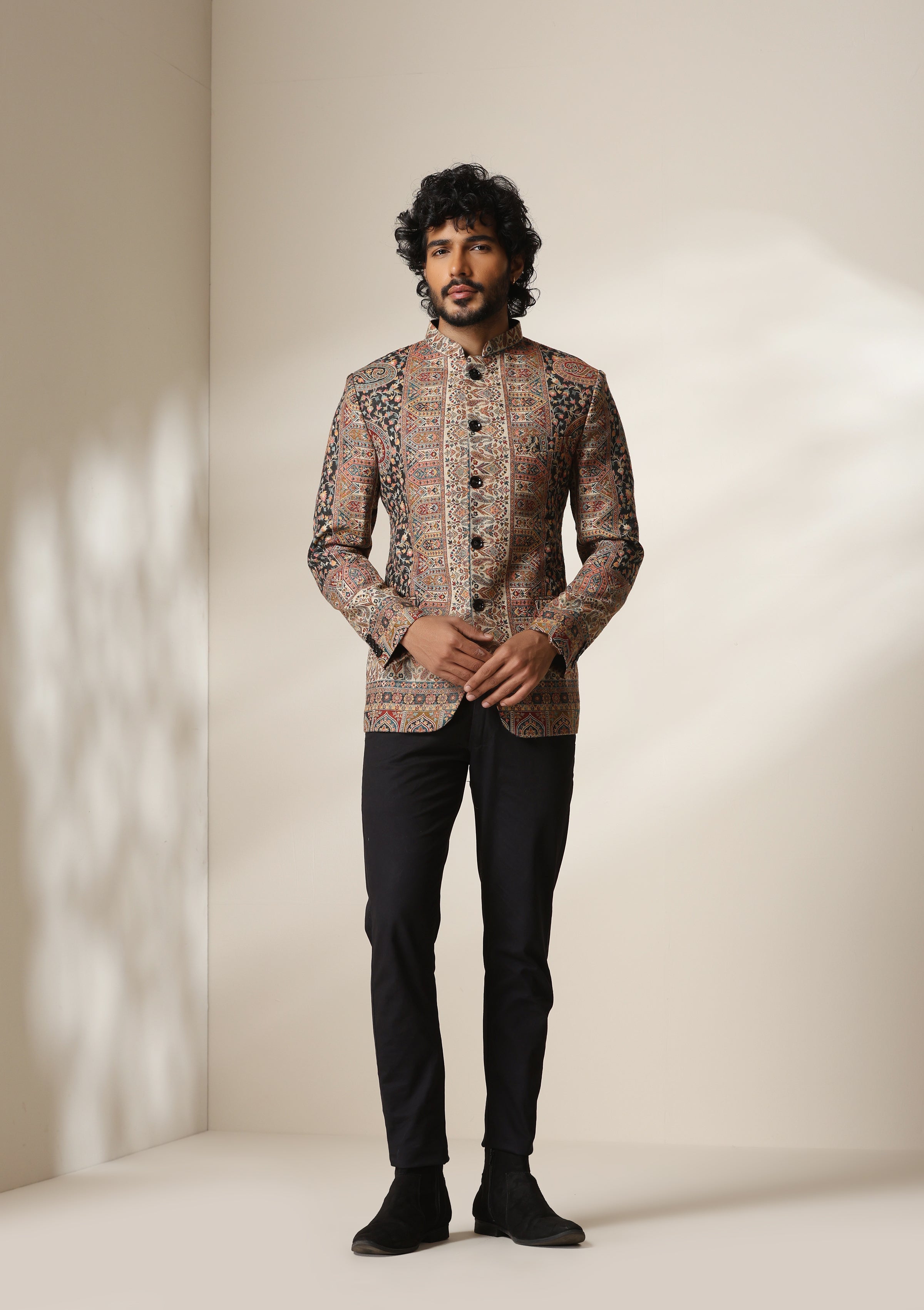 Regal Mosaic pashmina blend Jacket/Bandgala