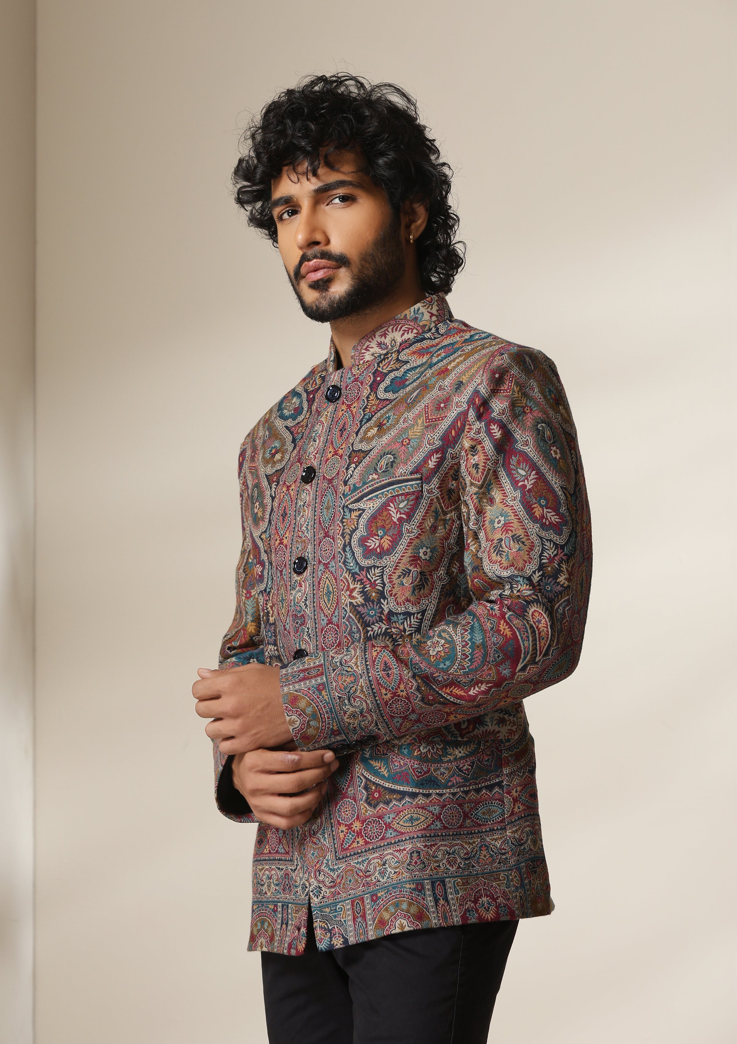 Kashmir Royal Heritage pashmina blend Jacket/Bandgala