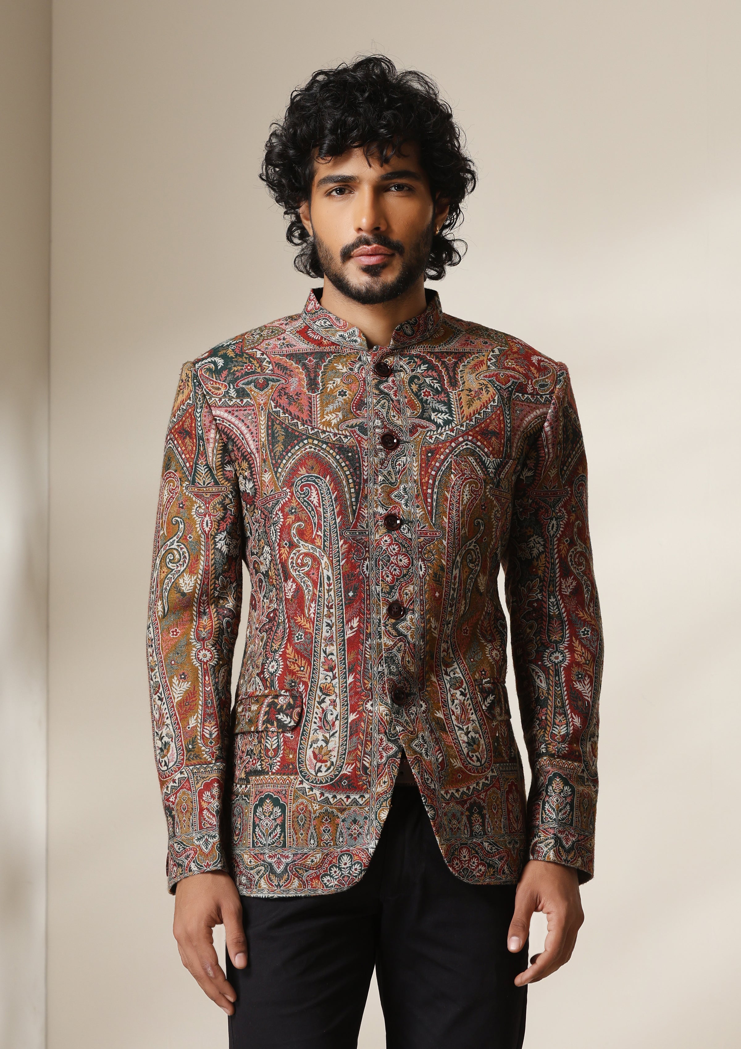 Persian Paisley pashmina blend Jacket/Bandgala