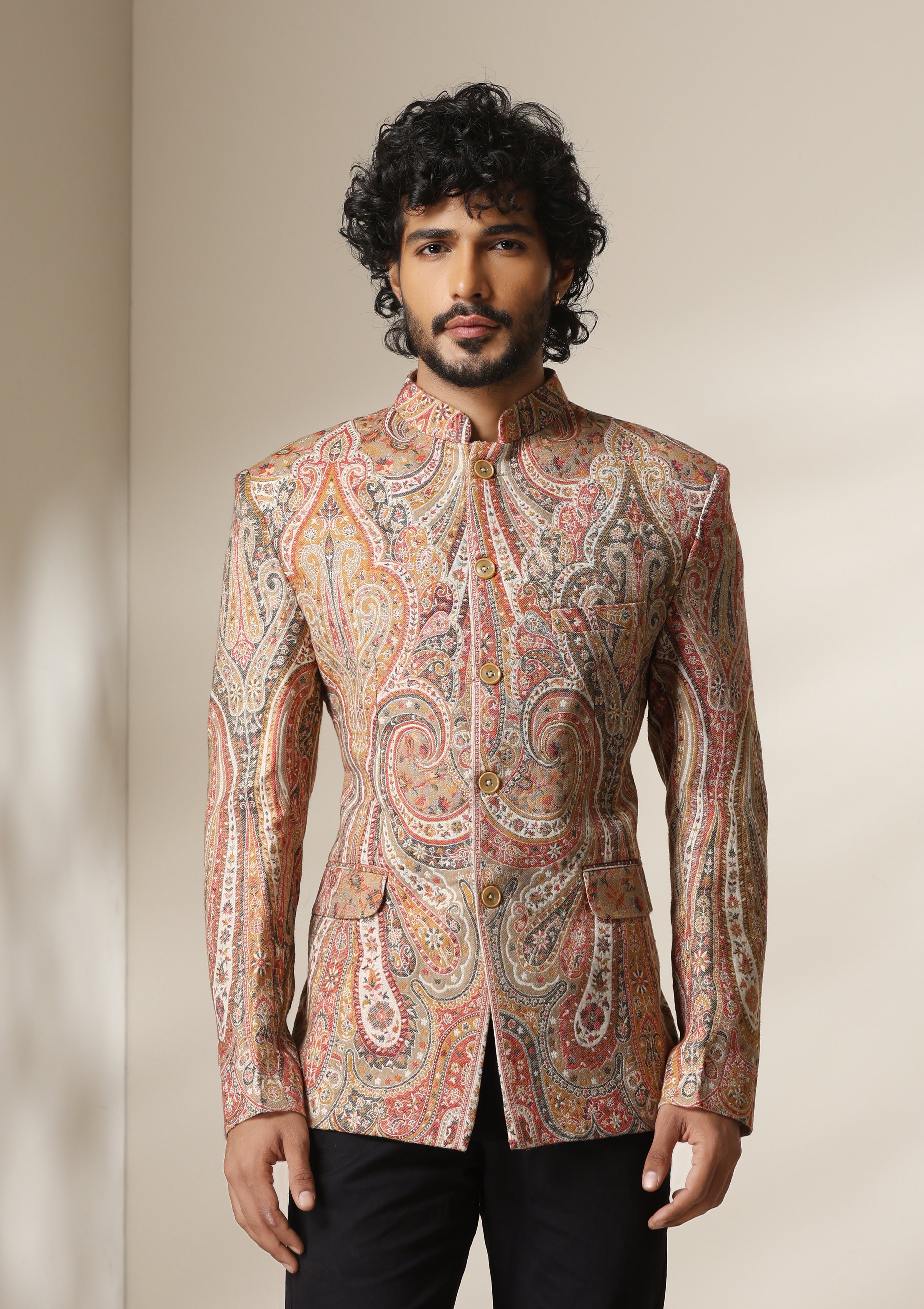 Golden Aura pashmina blend Jacket/Bandgala