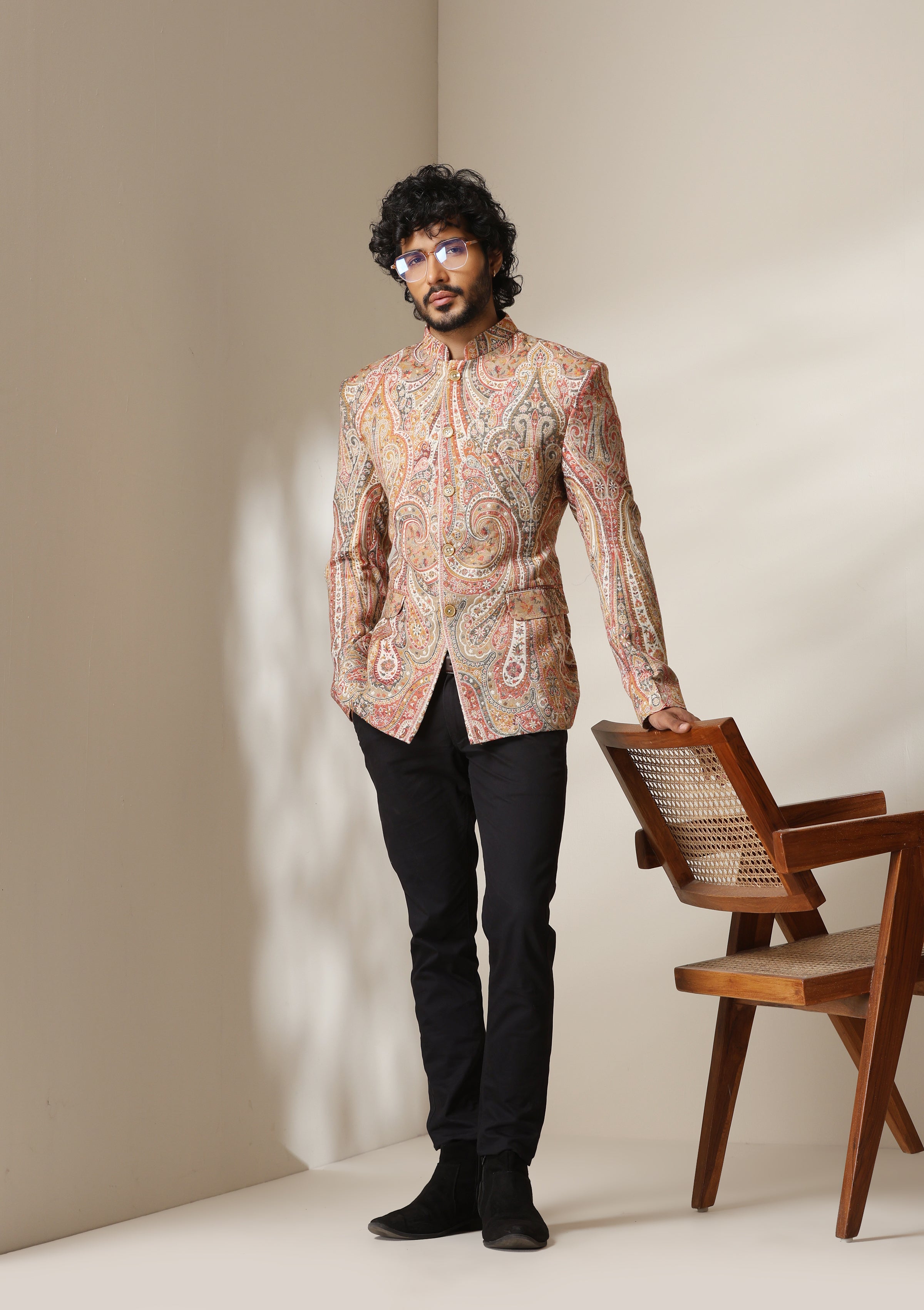 Golden Aura pashmina blend Jacket/Bandgala