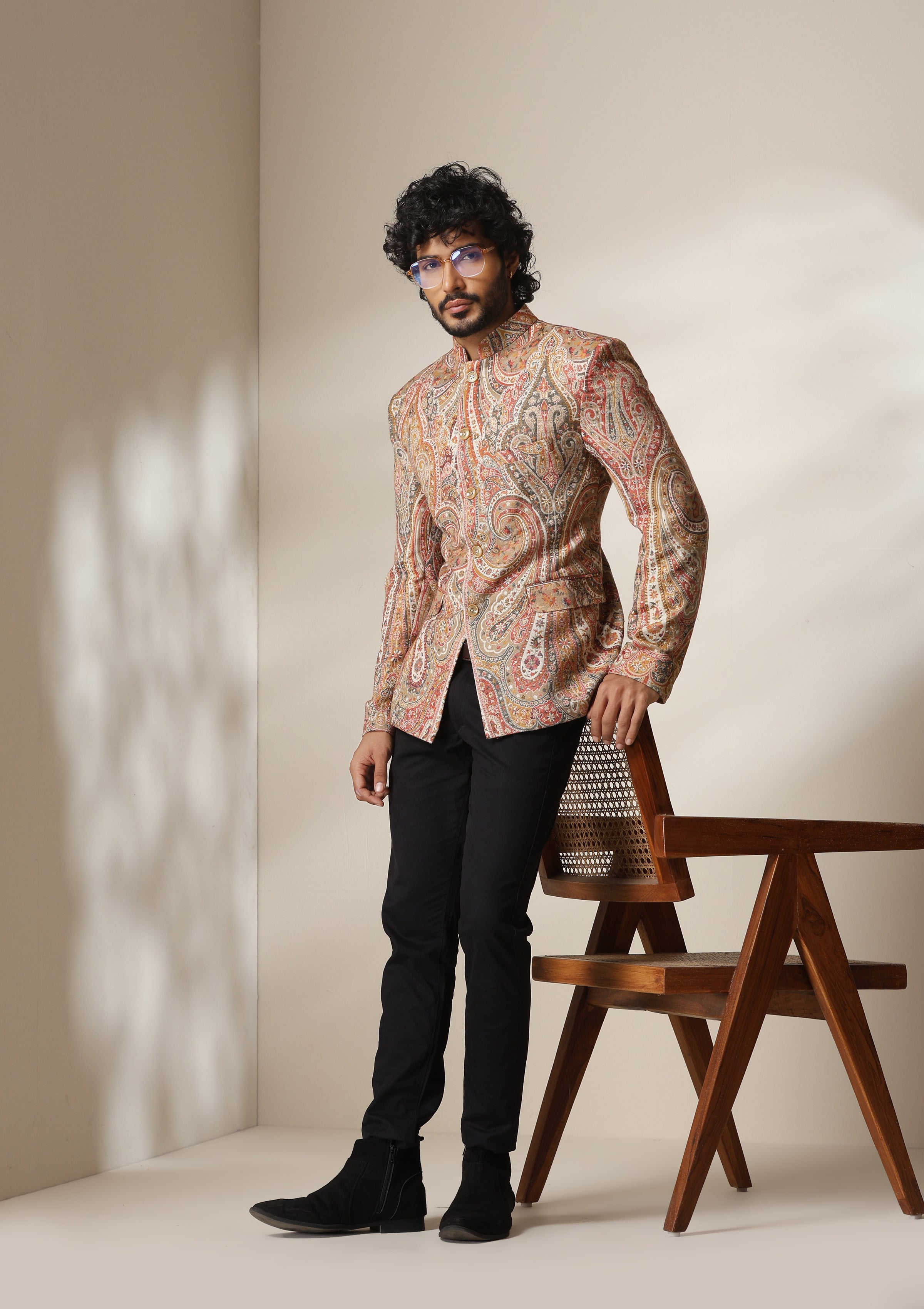 Golden Aura pashmina blend Jacket/Bandgala