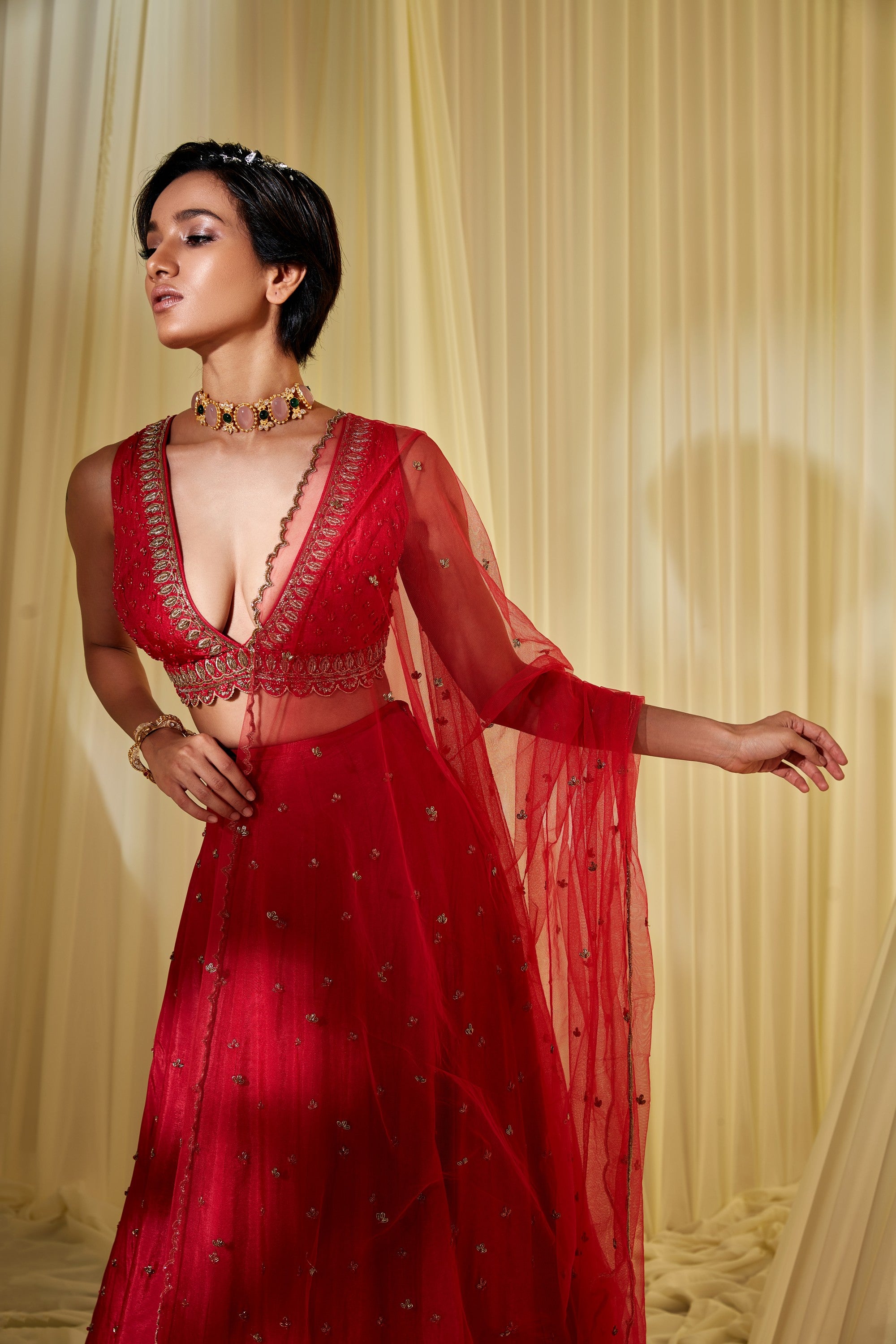 RED LEHENGA SET