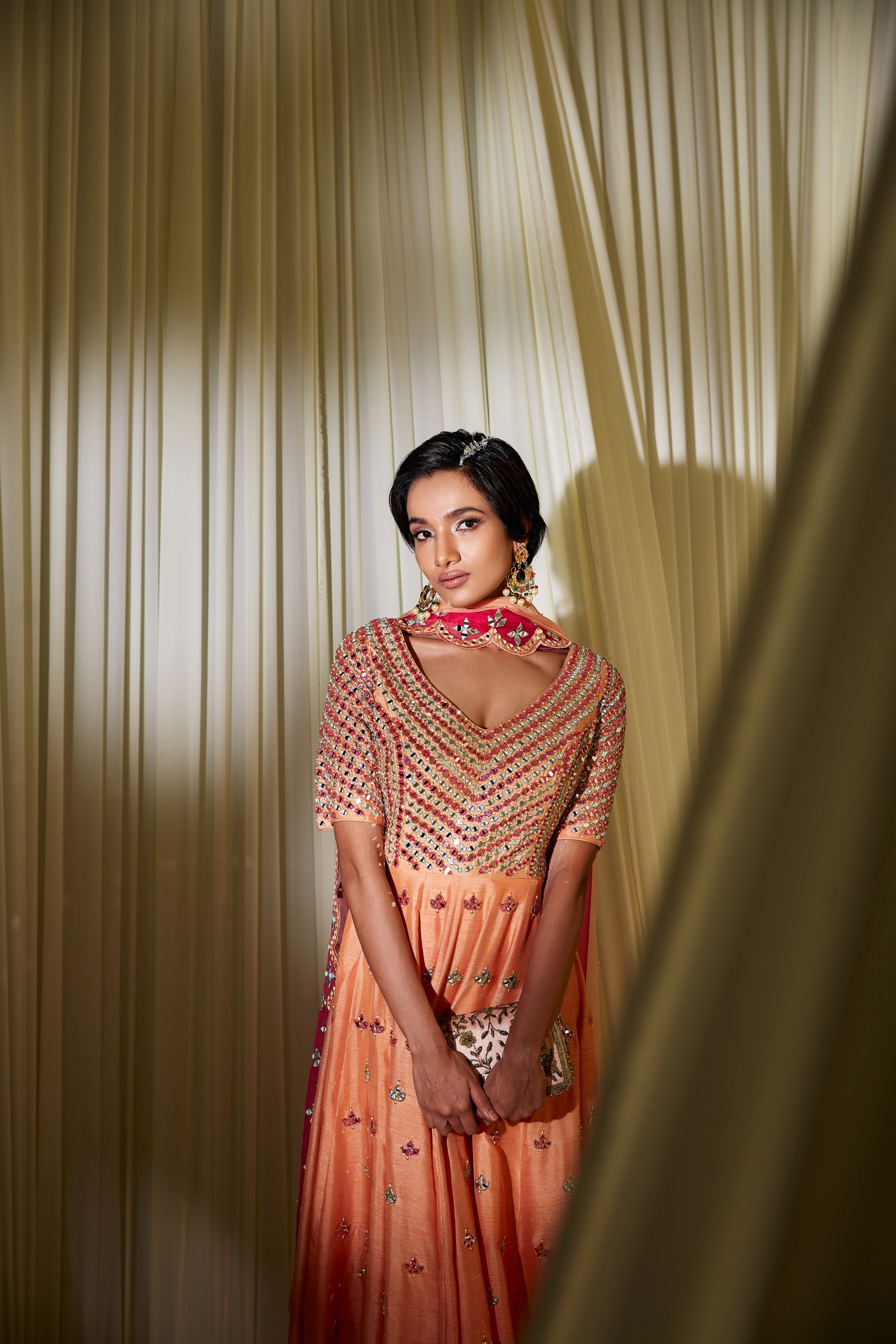 APRICOT ANARKALI SET