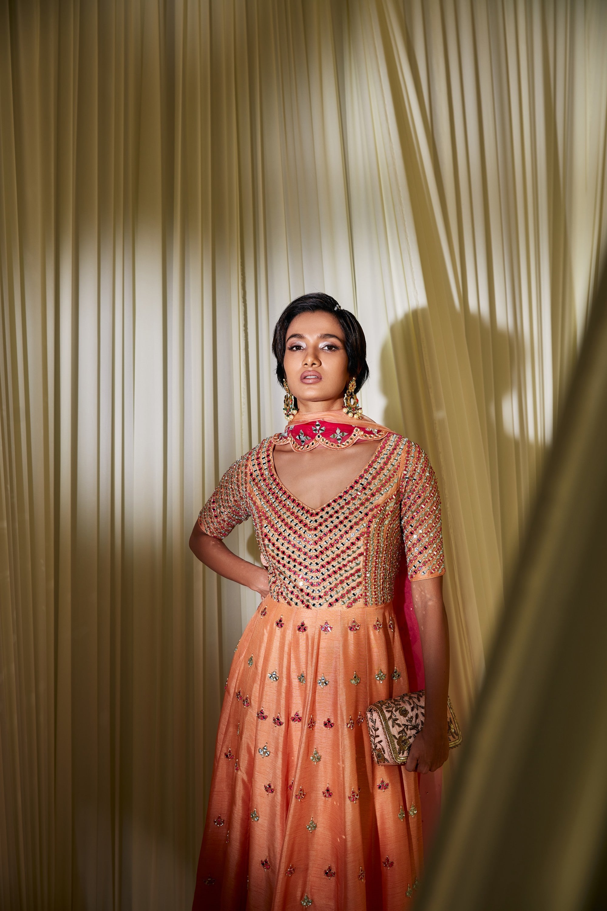 APRICOT ANARKALI SET