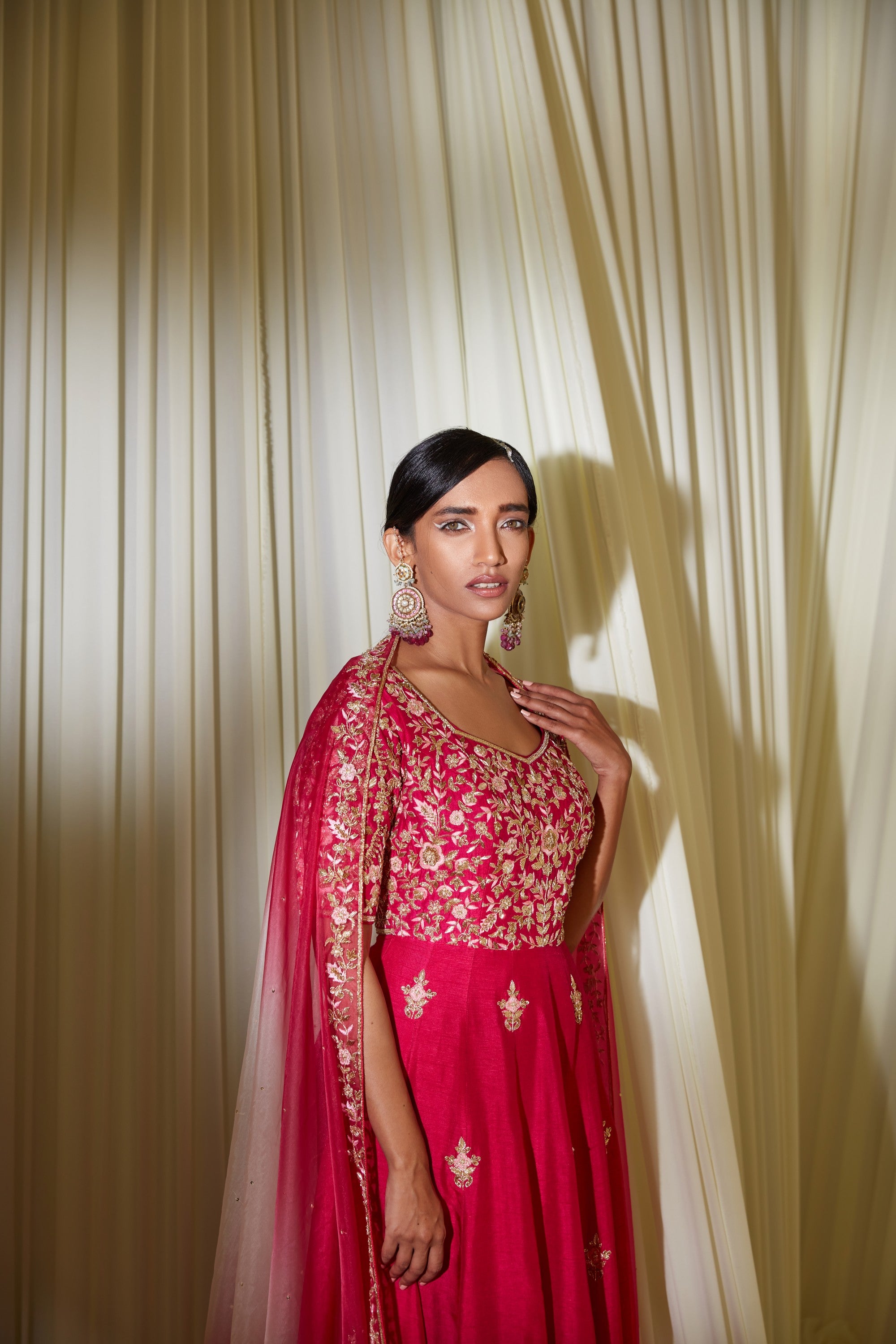 HOT PINK ANARKALI SET