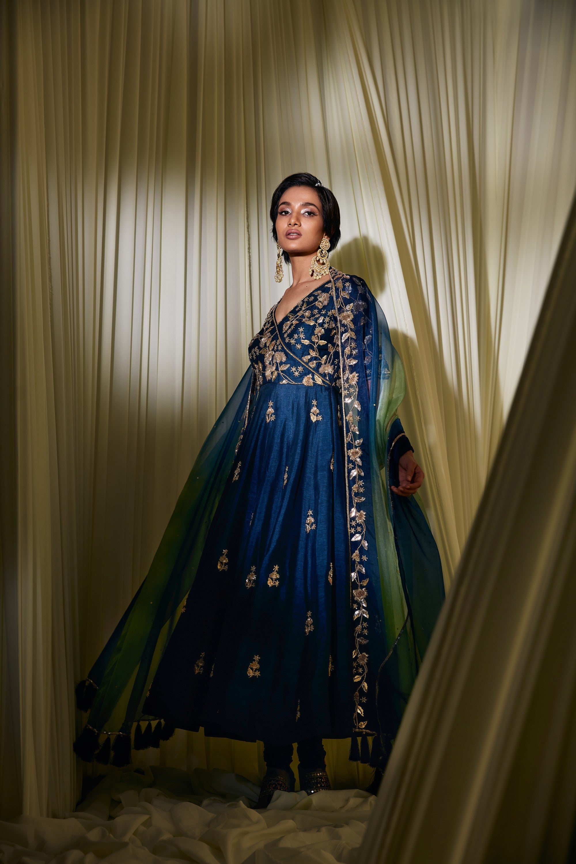 NAVY BLUE ANARKALI SET