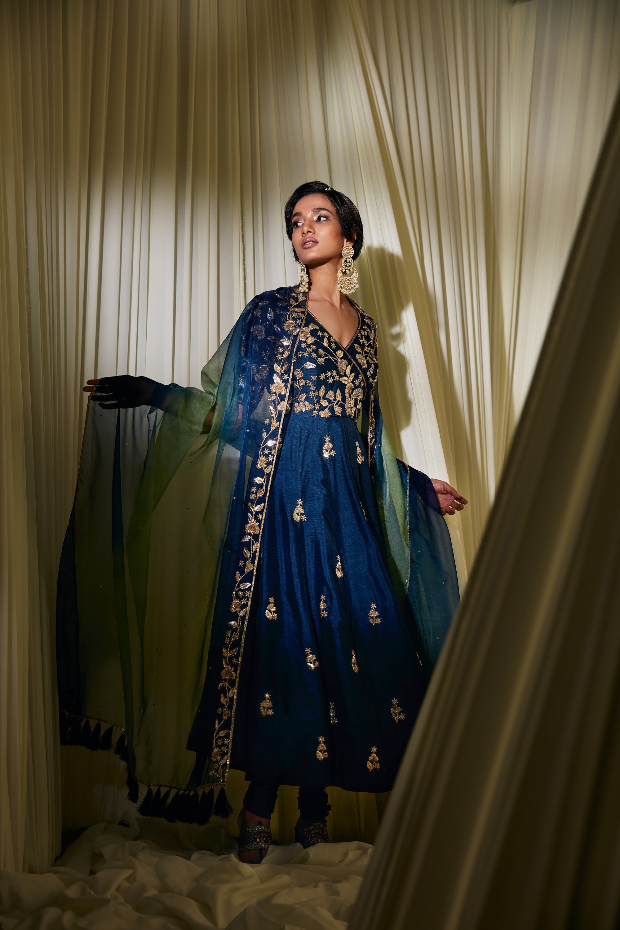 NAVY BLUE ANARKALI SET