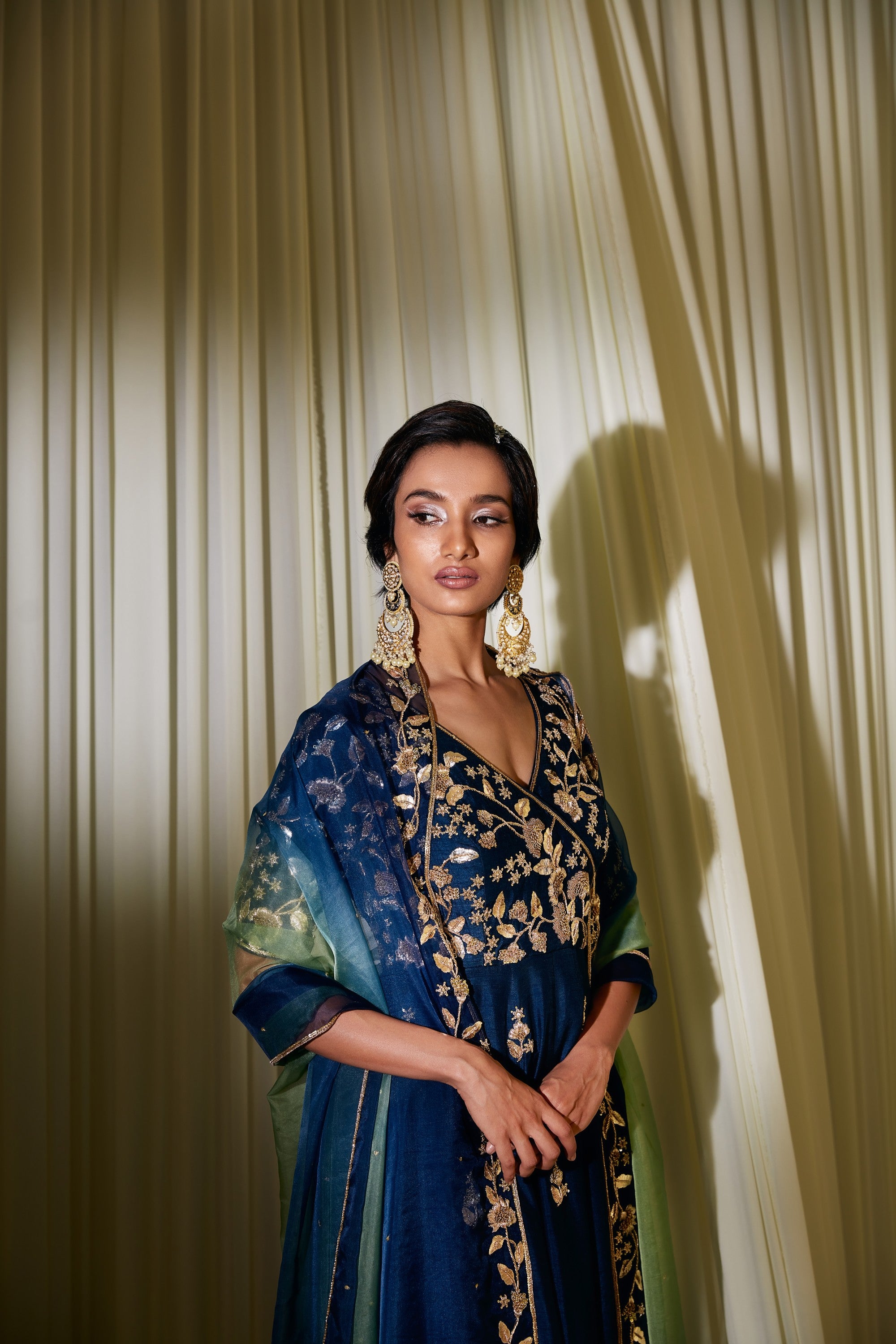 NAVY BLUE ANARKALI SET