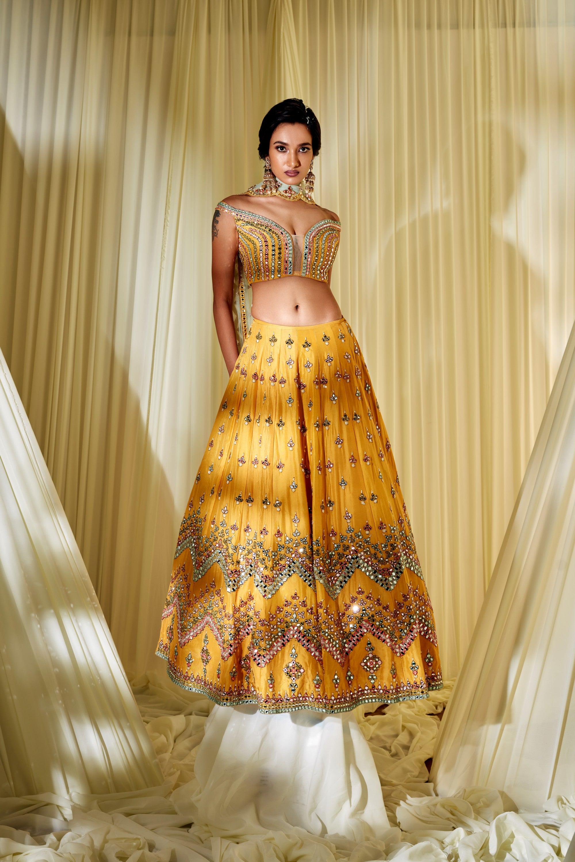 MUSTARD LEHENGA SET