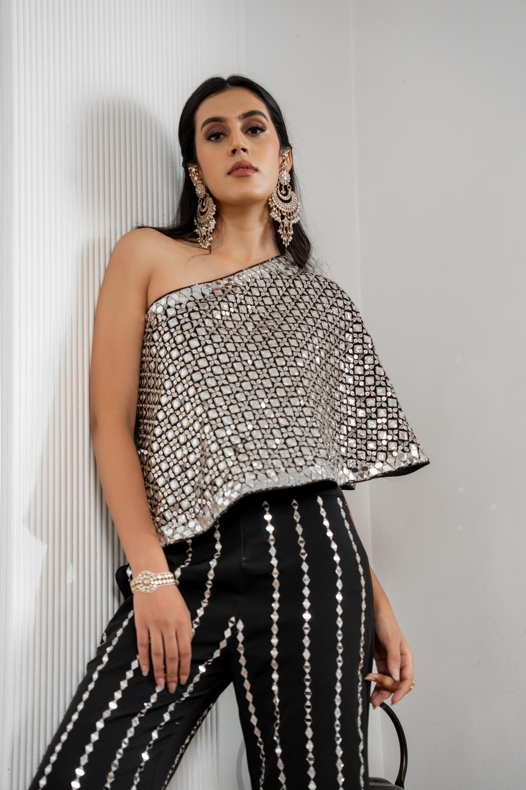 Off-Shoulder Cape Set