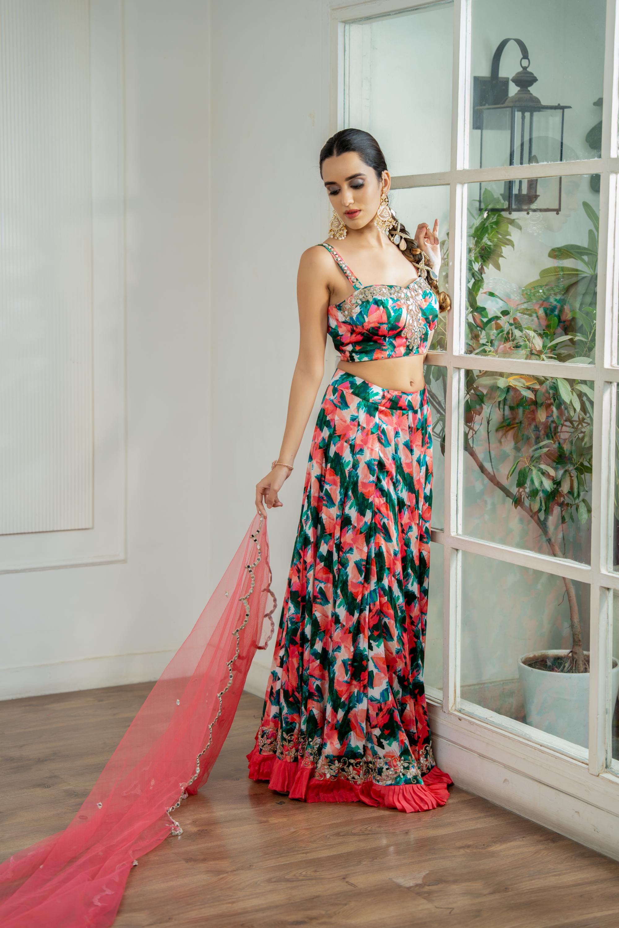 Corset Peplum Lehenga