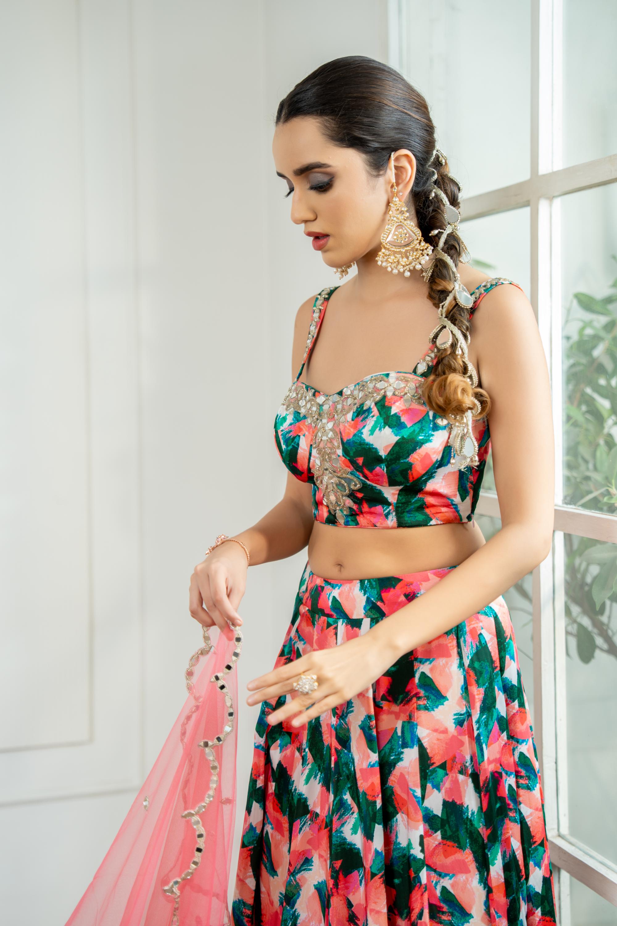 Corset Peplum Lehenga