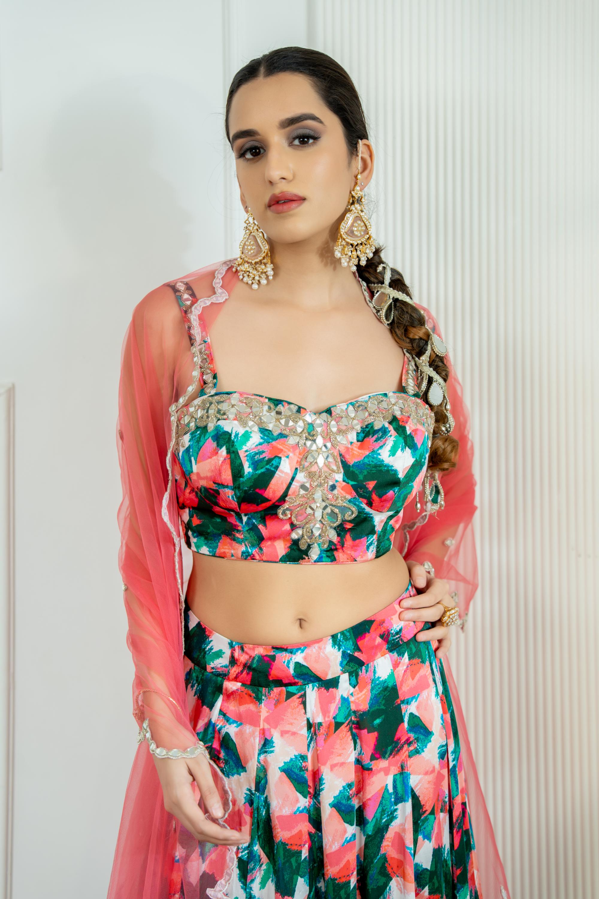 Corset Peplum Lehenga