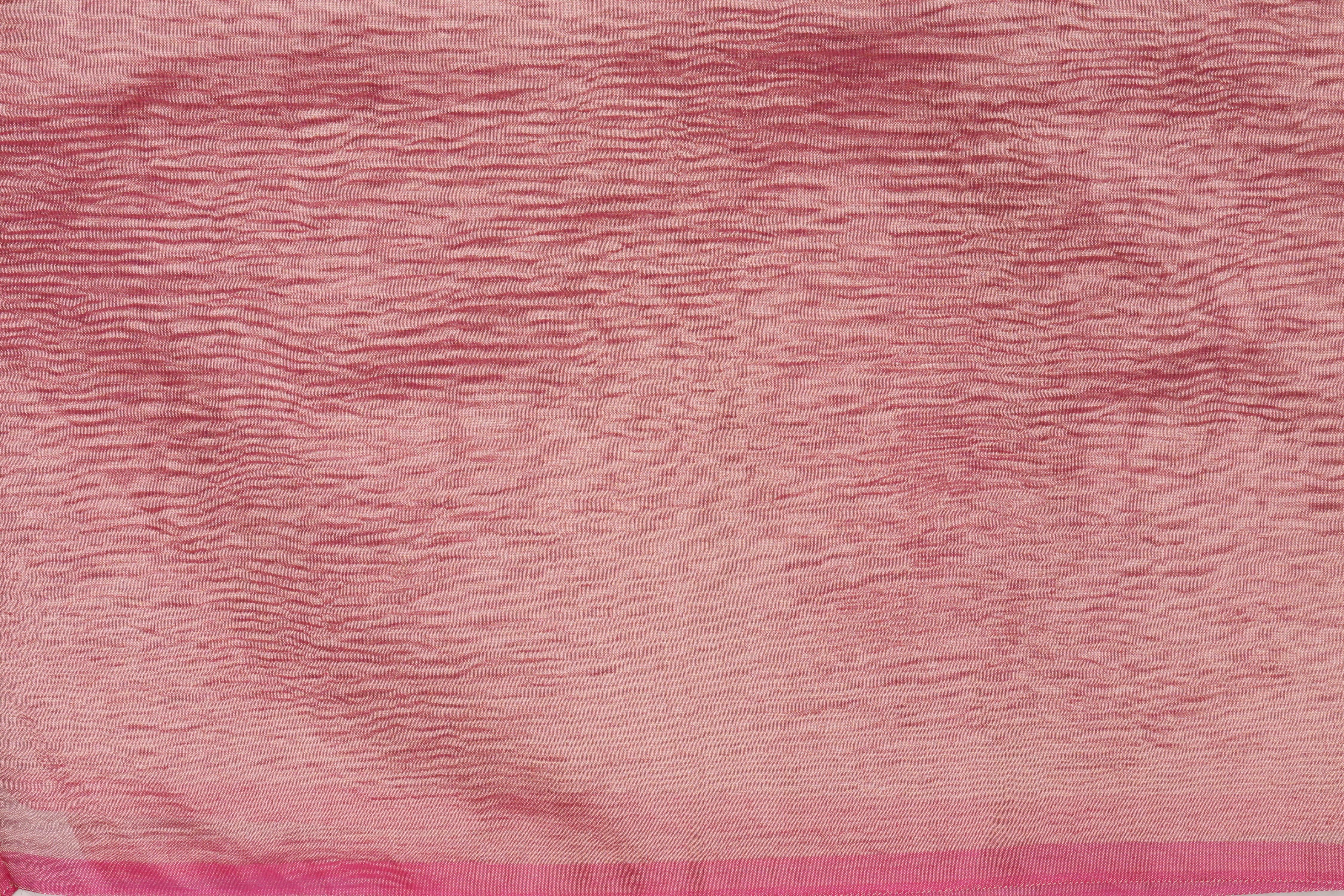 Pink Zari Stripe Moonga Tissue Silk Banarasi Handloom saree