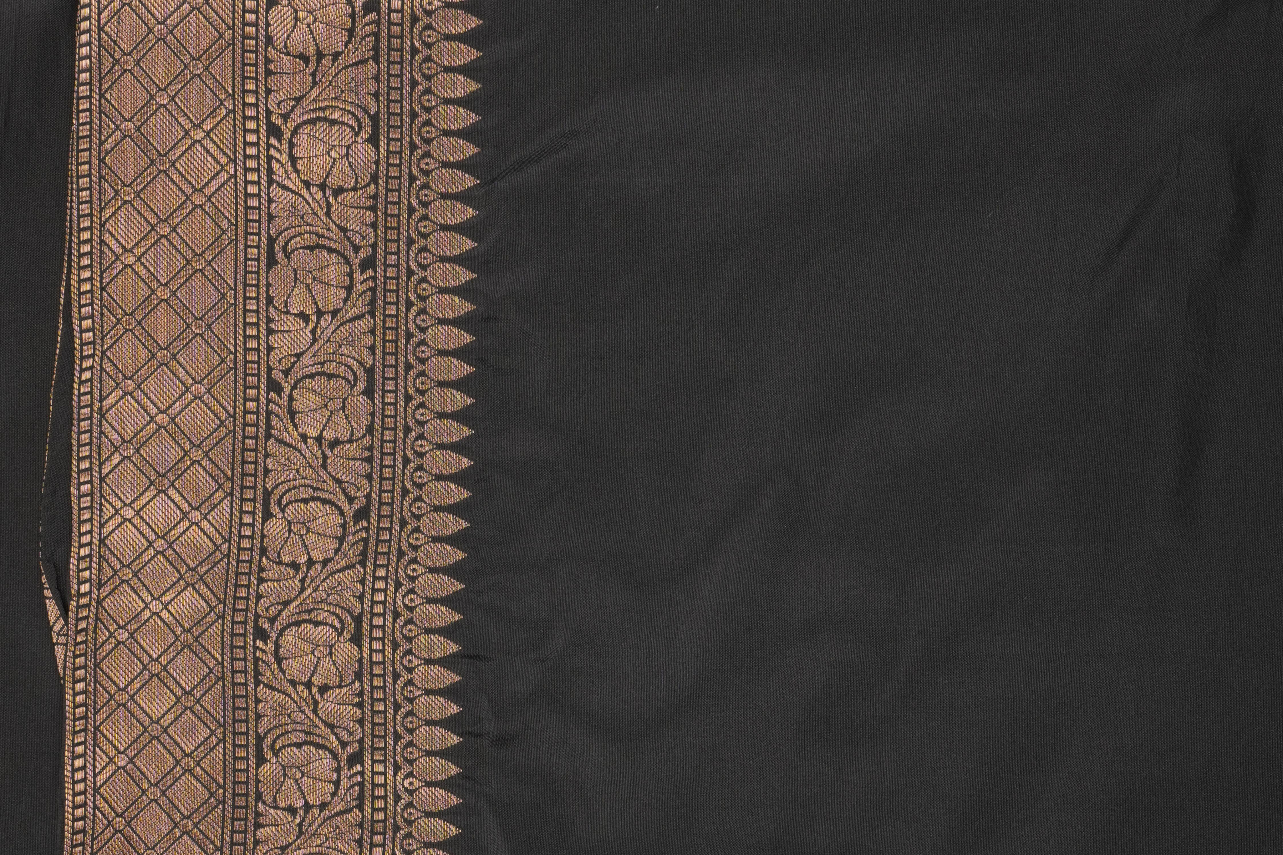 Black Pure Katan Silk Banarasi Handloom Saree