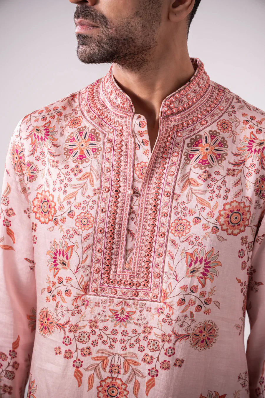 Blush Pink Floral Printed Kurta