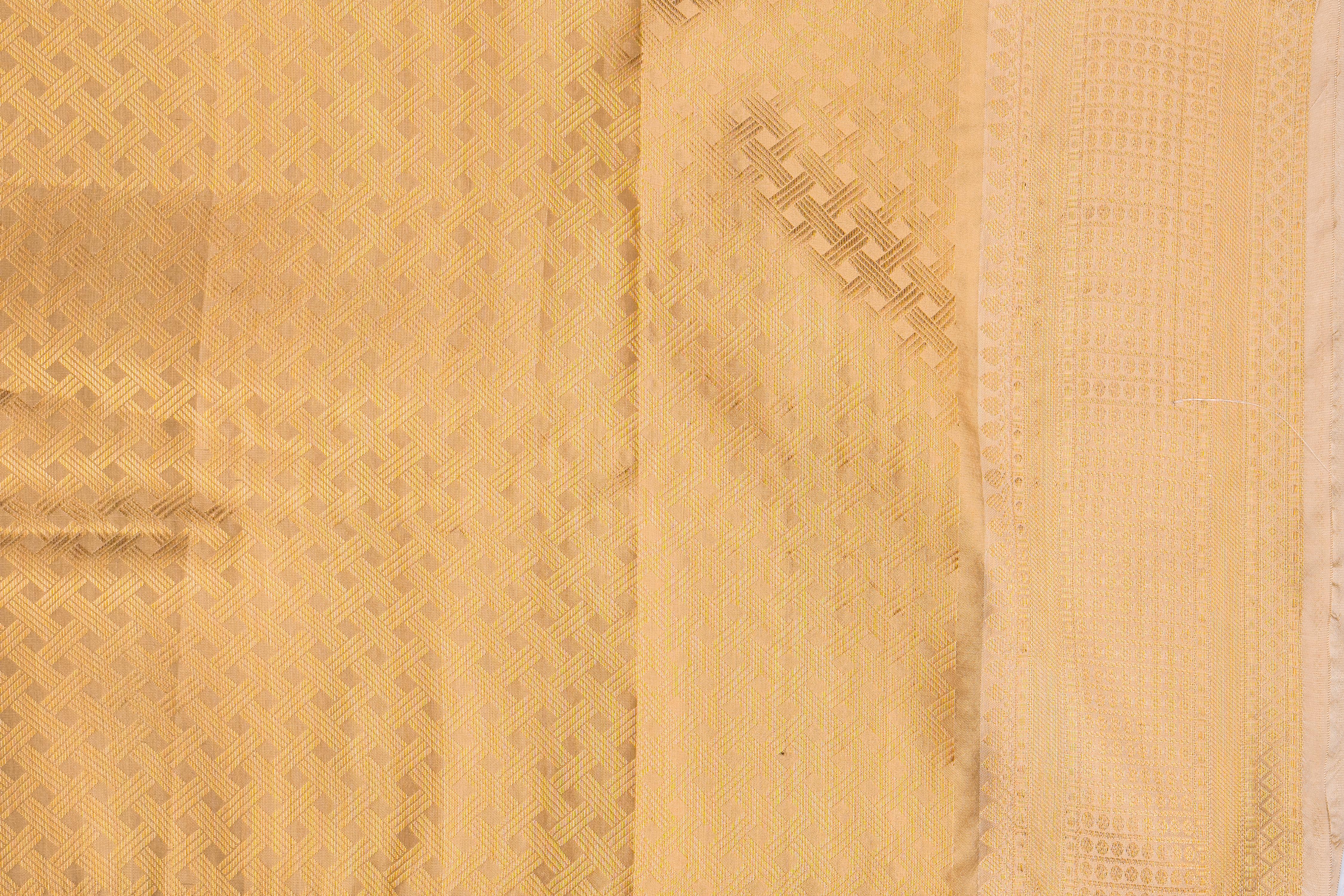 Golden Pure Katan Tissue Silk Banarasi Handloom Saree