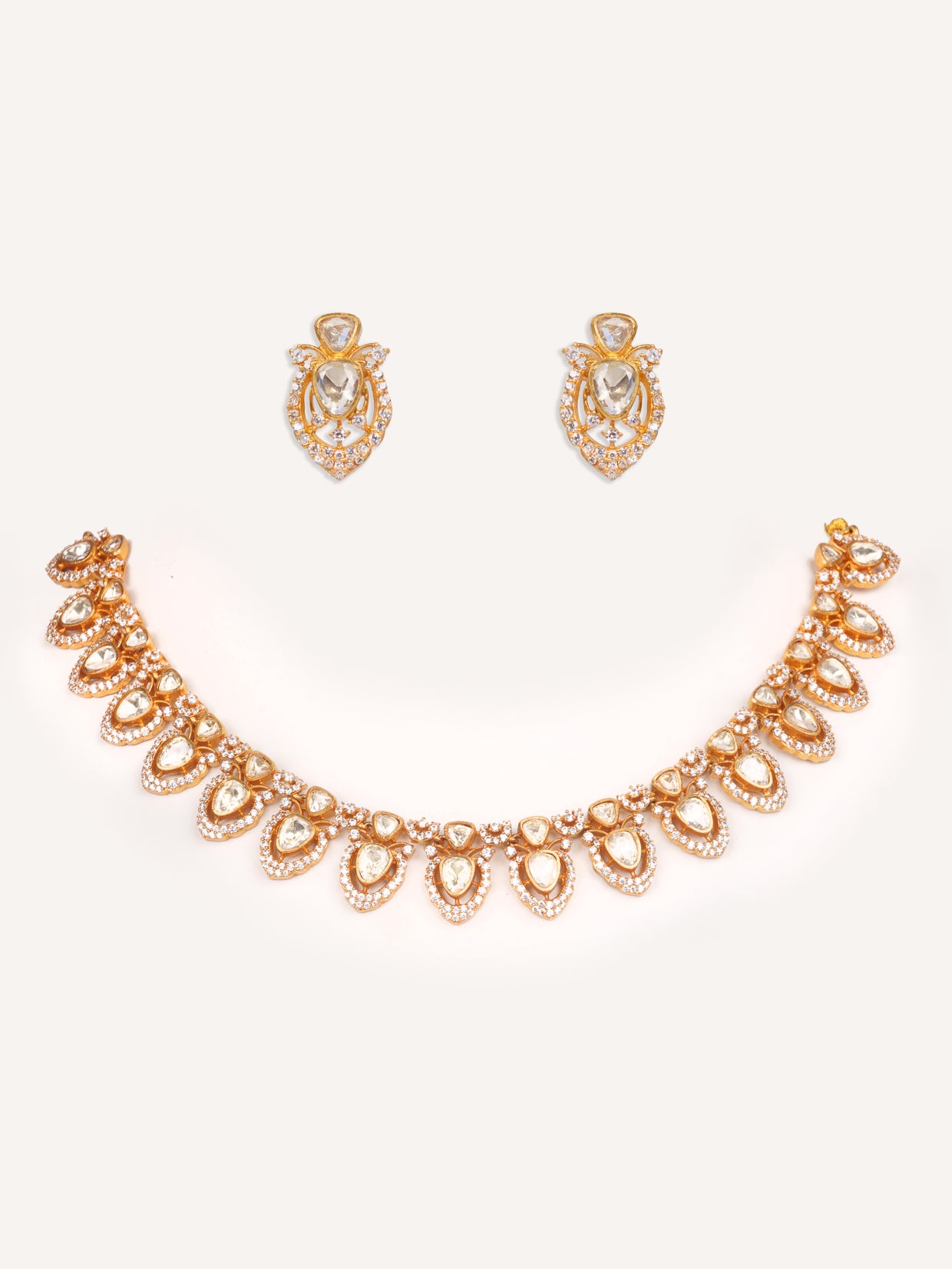 Dramatic and stylish moissanite set with matching earrings