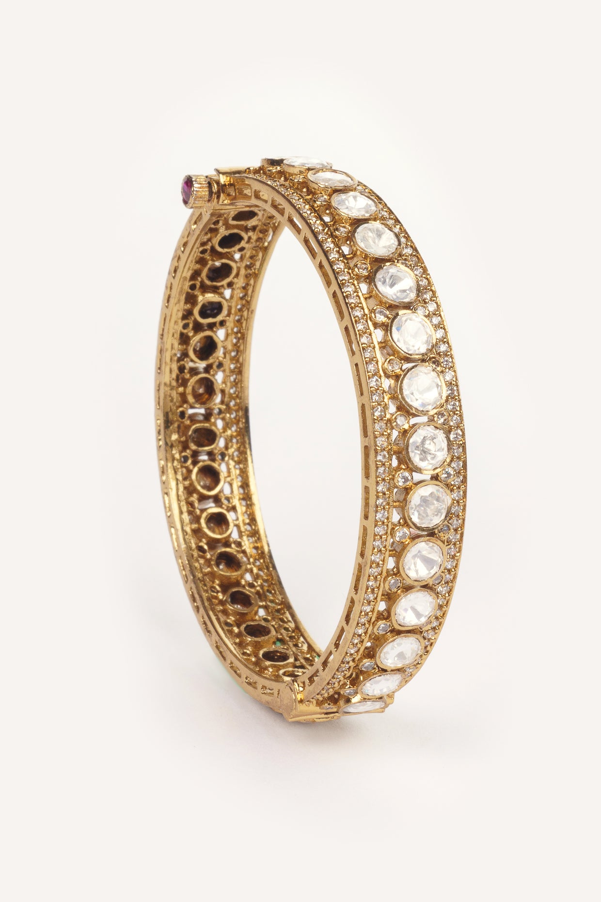 Pair of classic two tone kundan polki bangles