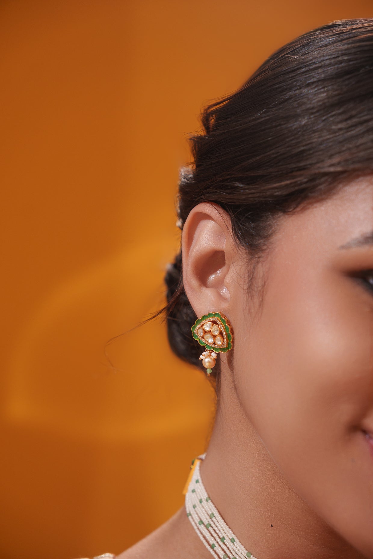 Elegant and stylish moissanite choker with matching earrings