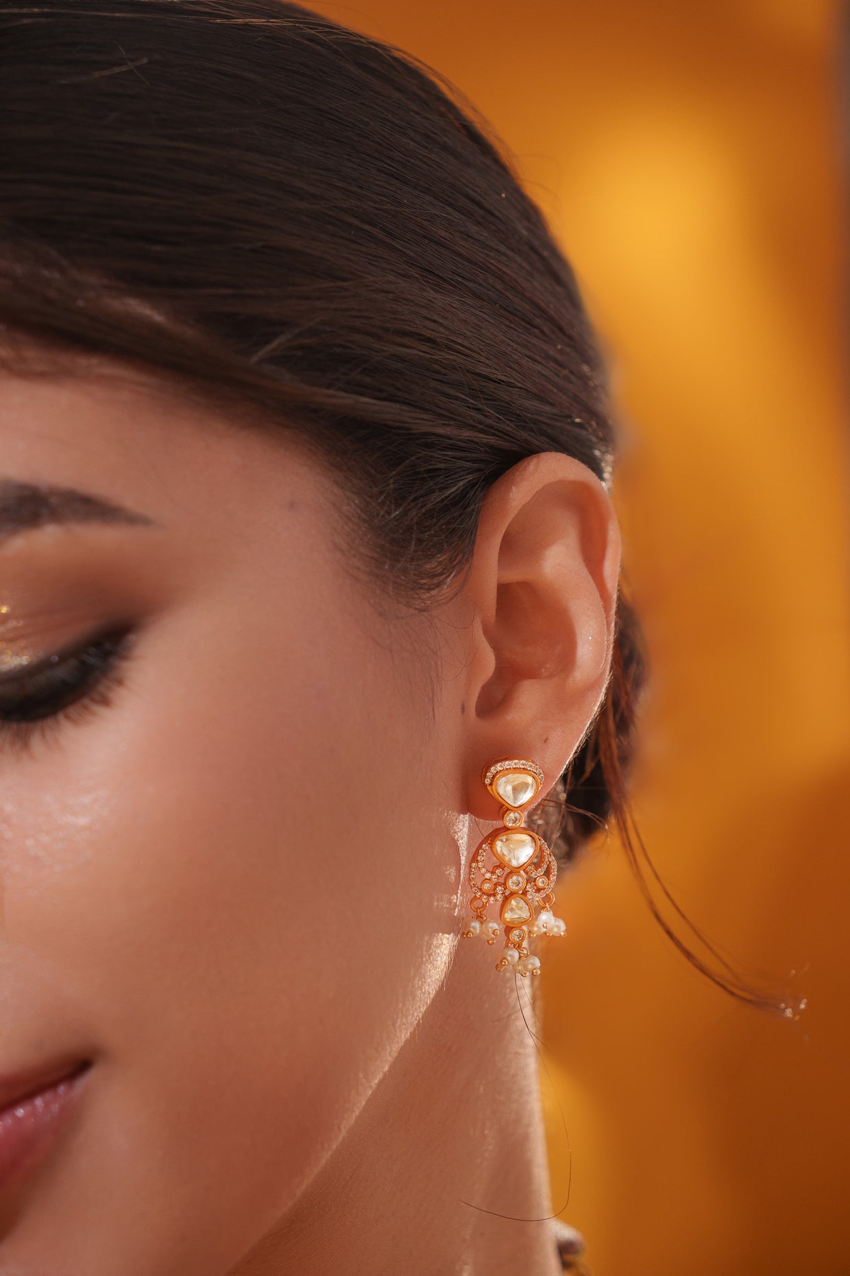 Dramatic and stylish moissanite set with matching earrings