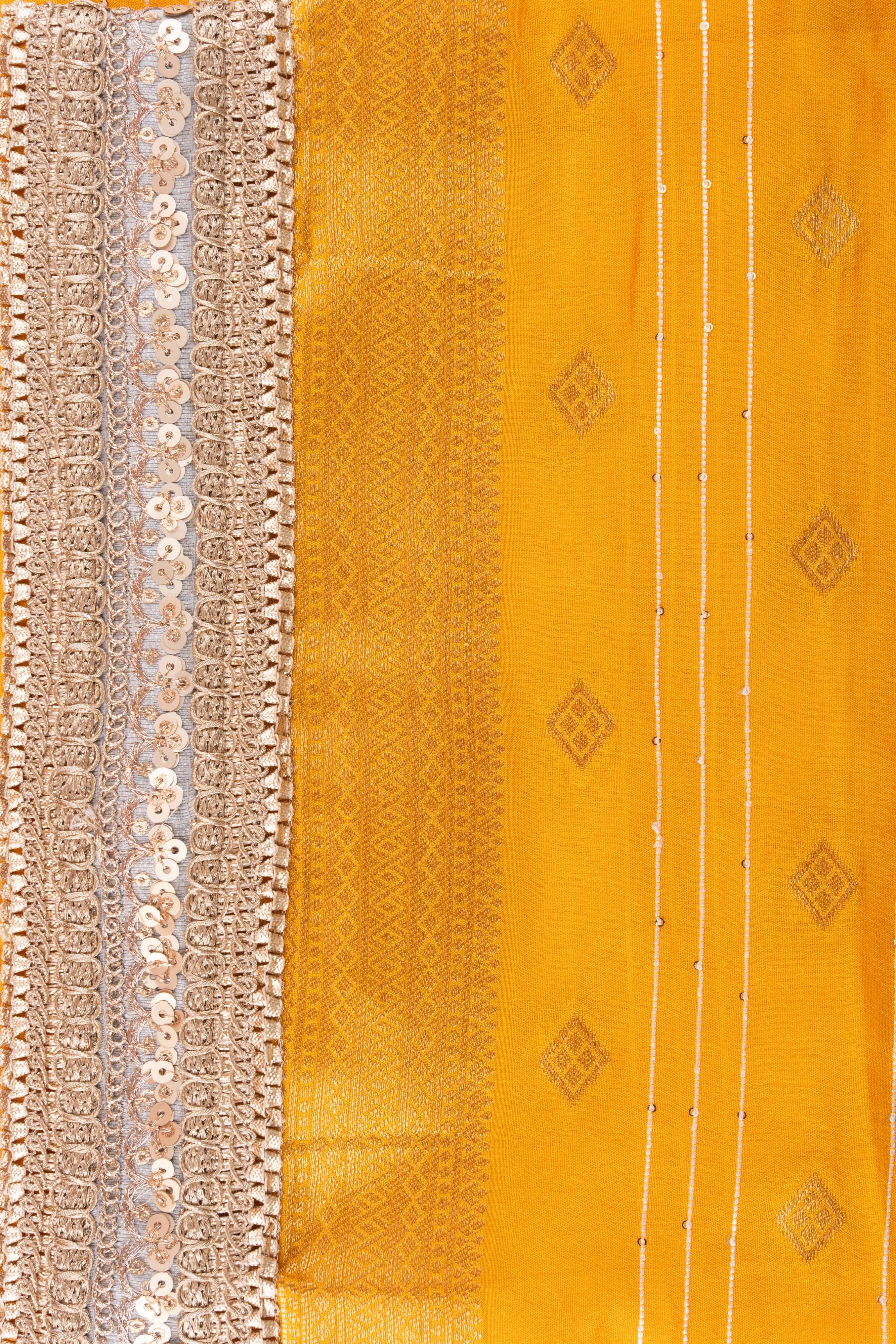 Yellow Pure Katan Silk Banarasi Handloom Saree