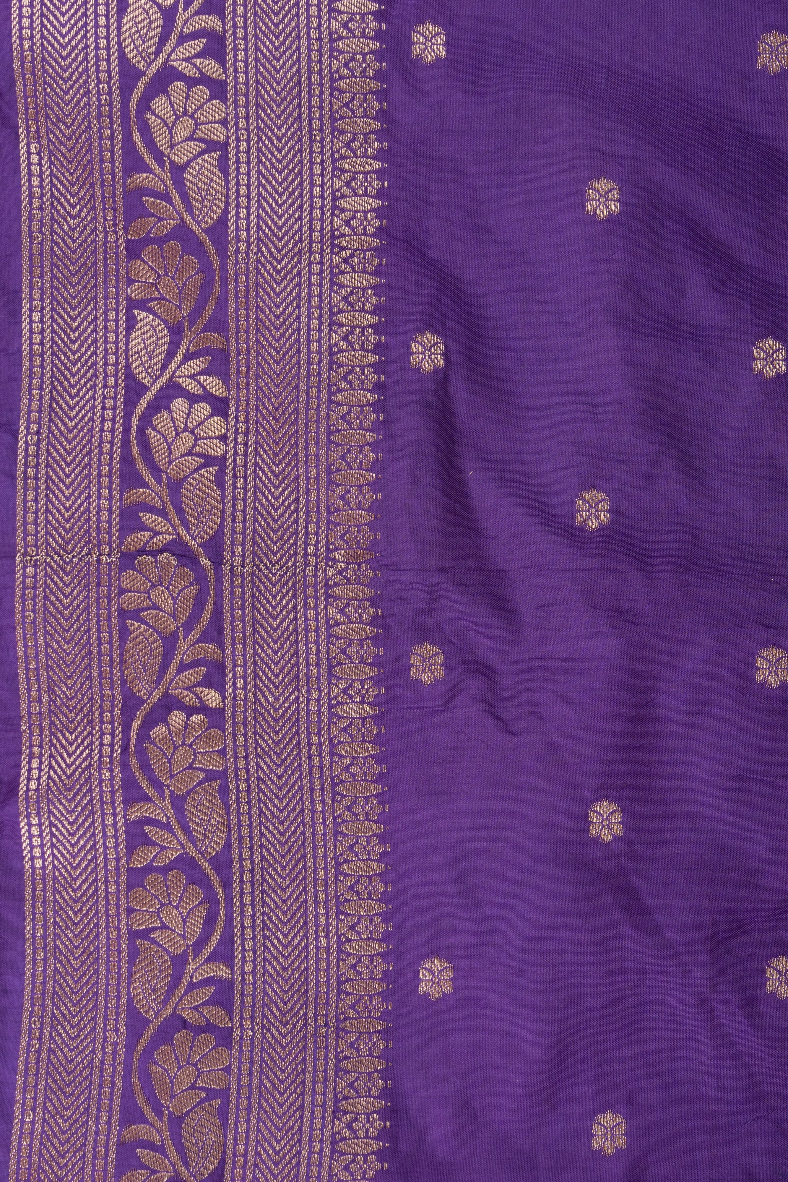Purple Pure Katan Silk Banarasi Handloom Saree