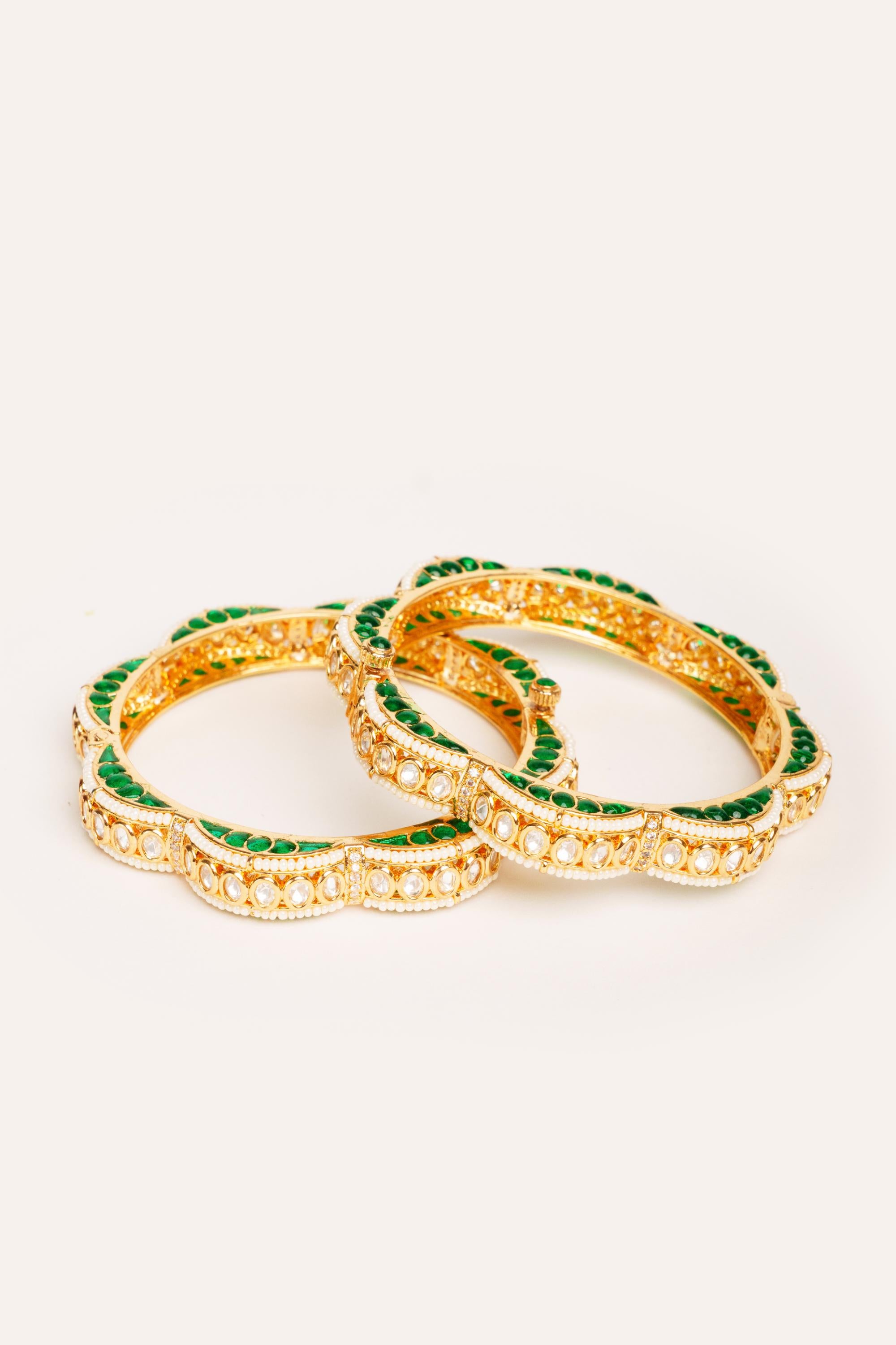 Classy and stylish kundan pair of bangles