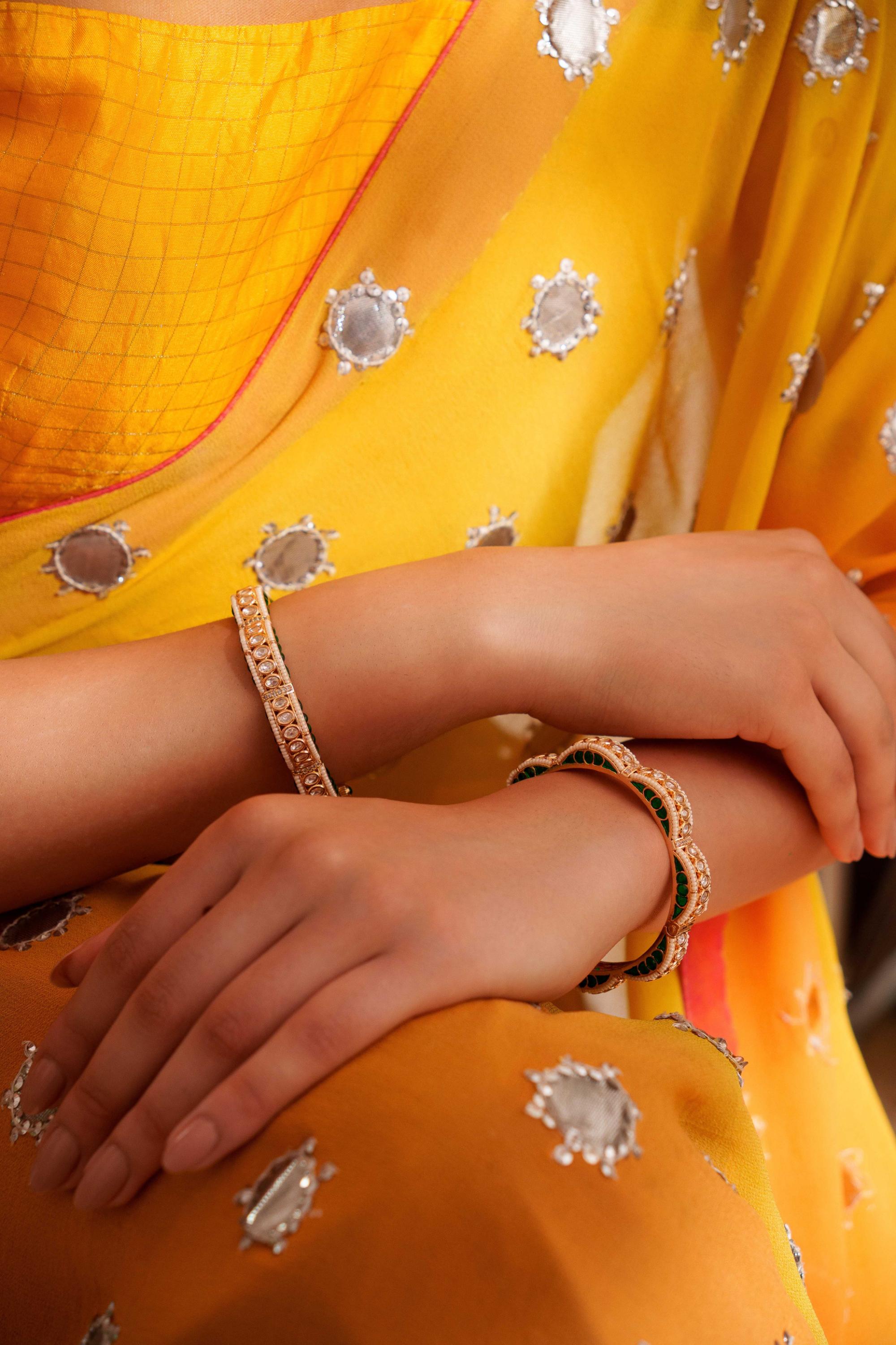 Classy and stylish kundan pair of bangles