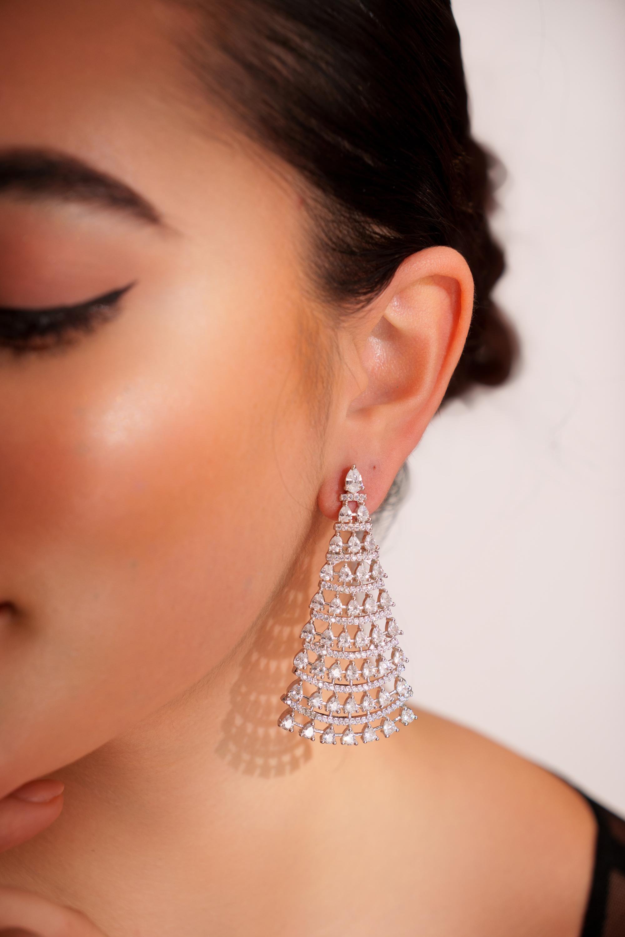 Classic and elegant pair of diamond earrings