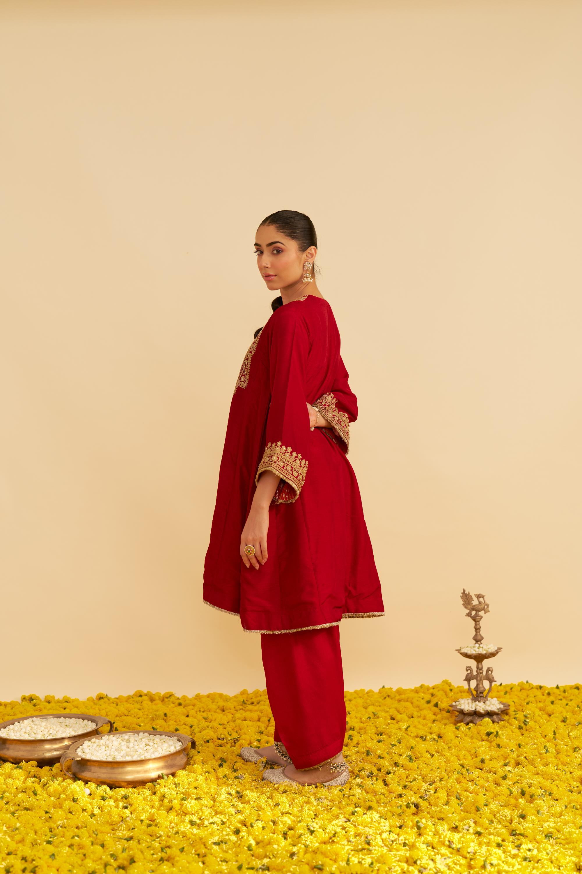 AMAYA - LONG KAFTAN WITH SALWAR AND DUPATTA