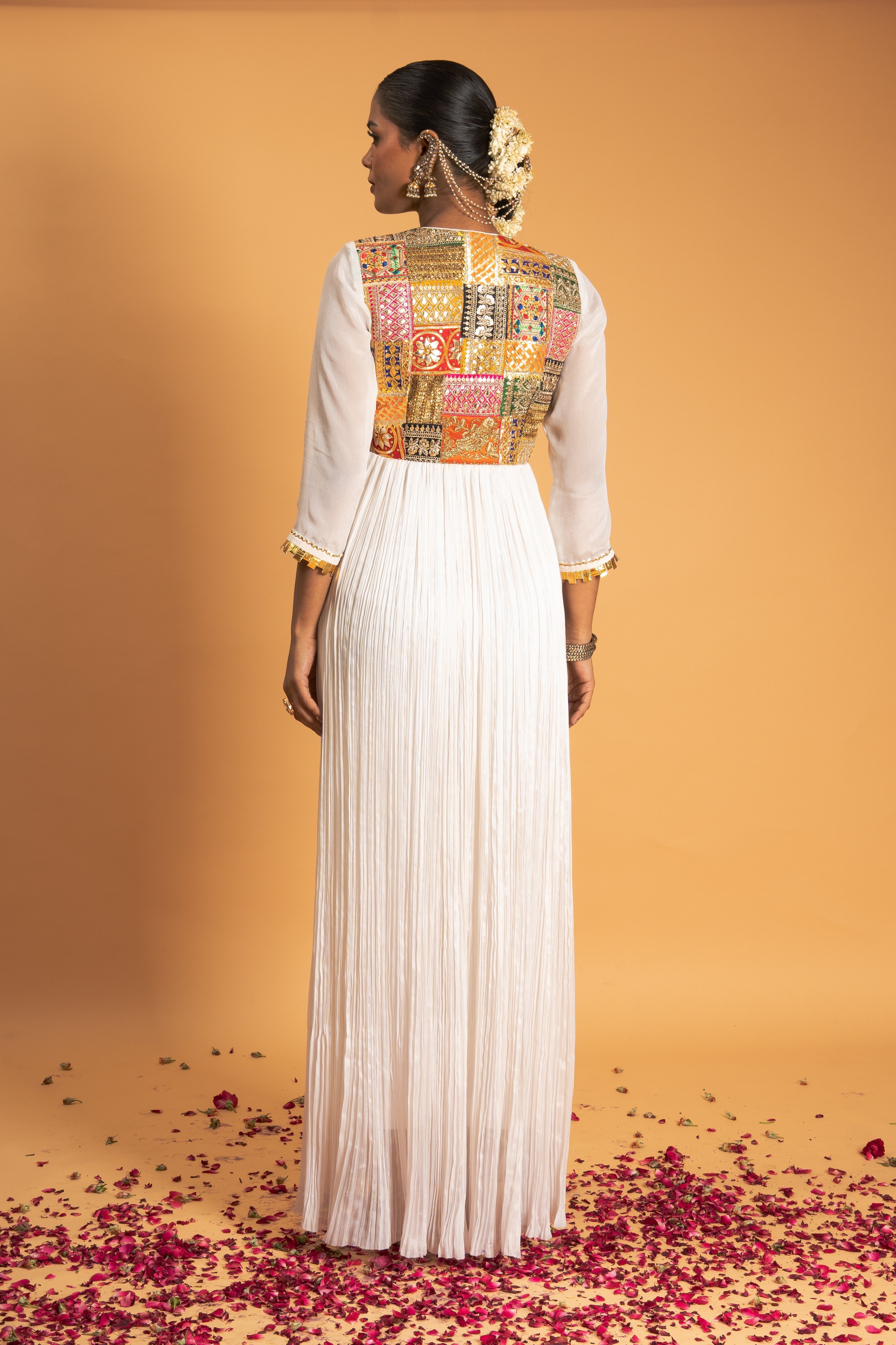 Ivory Angrakha Kurta Pant Set